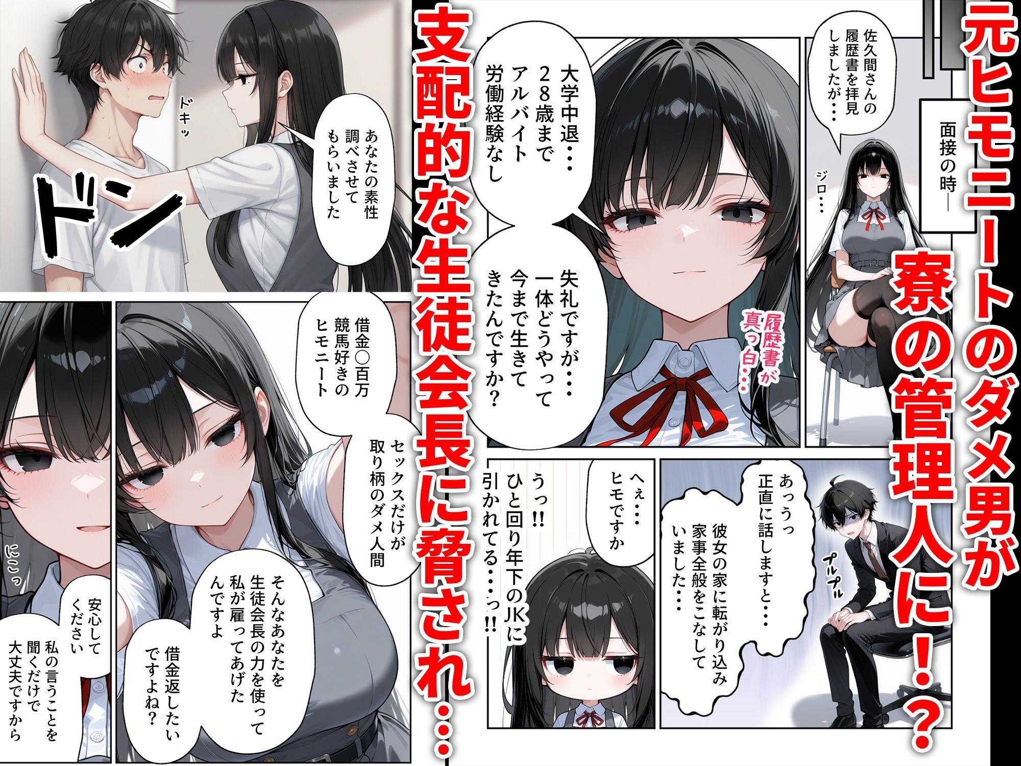 サンプル画像2:J●ハーレムえっち  生徒の性処理も寮の管理人の仕事だった話(だぶるクリっく) [d_704457]