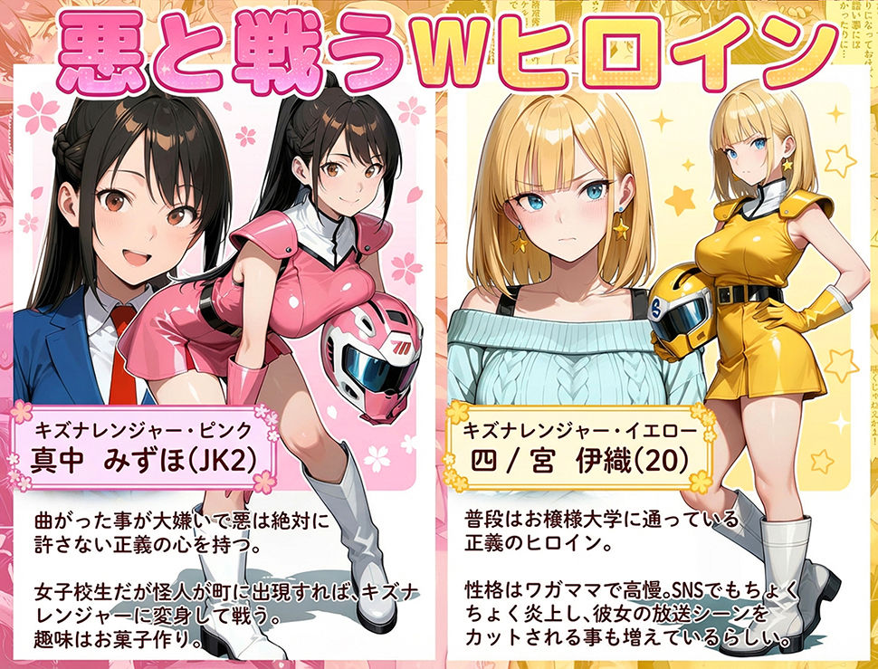 サンプル画像2:正義の戦隊ヒロイン！無限ハードSEXで戦えないほど快楽依存に調教され悪の組織に完堕ちする！・後編(ラブリークラフト) [d_706403]