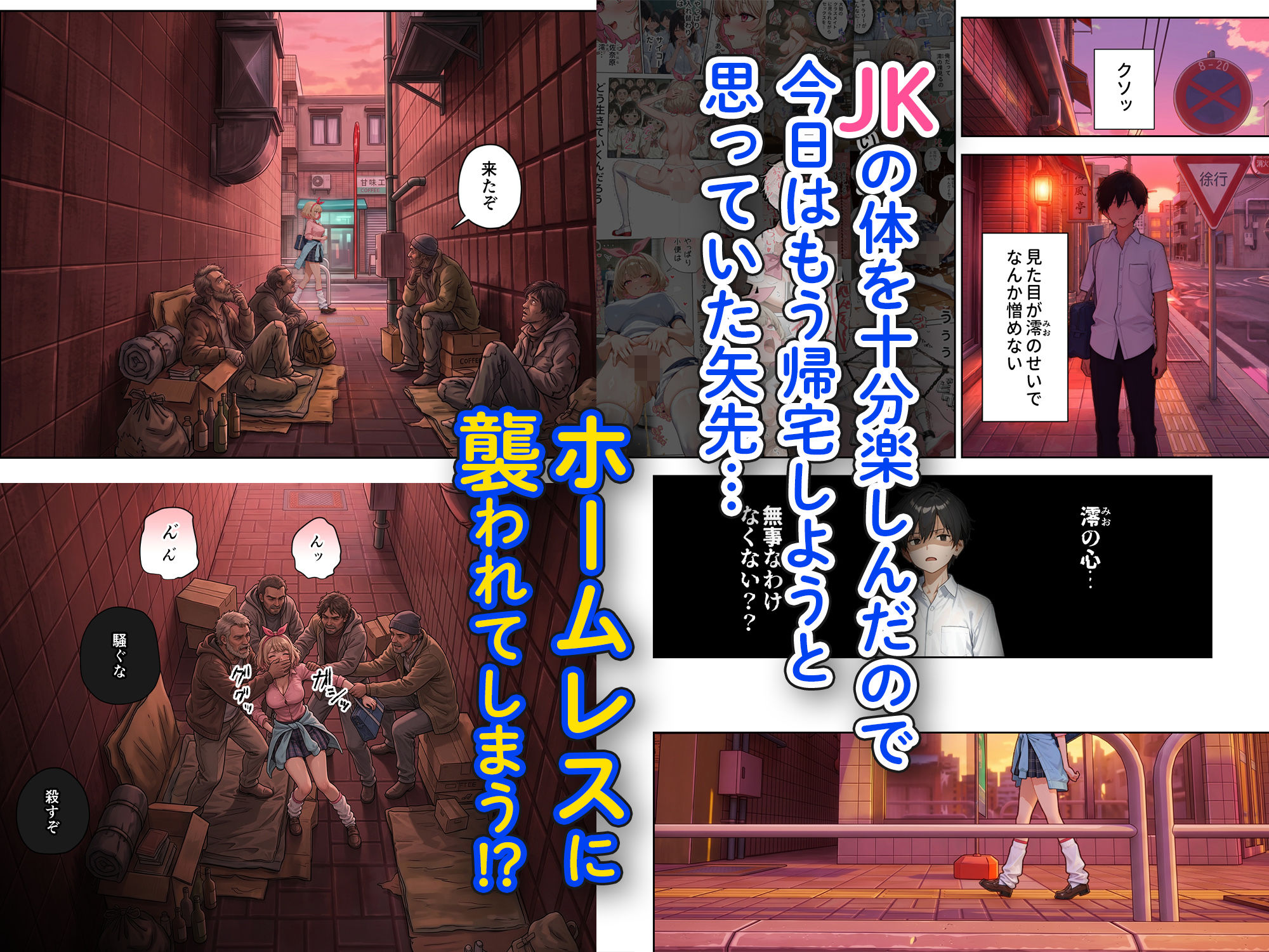 キモおじ⇔JK入れ替わり【4】ホームレス輪●地獄 サンプル画像