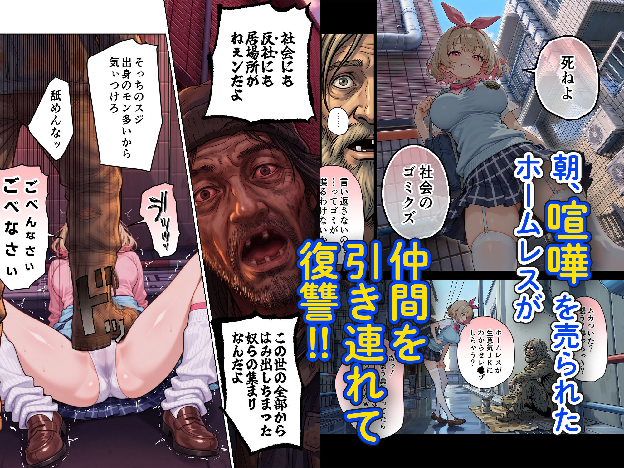 キモおじ⇔JK入れ替わり【4】ホームレス輪●地獄 サンプル画像