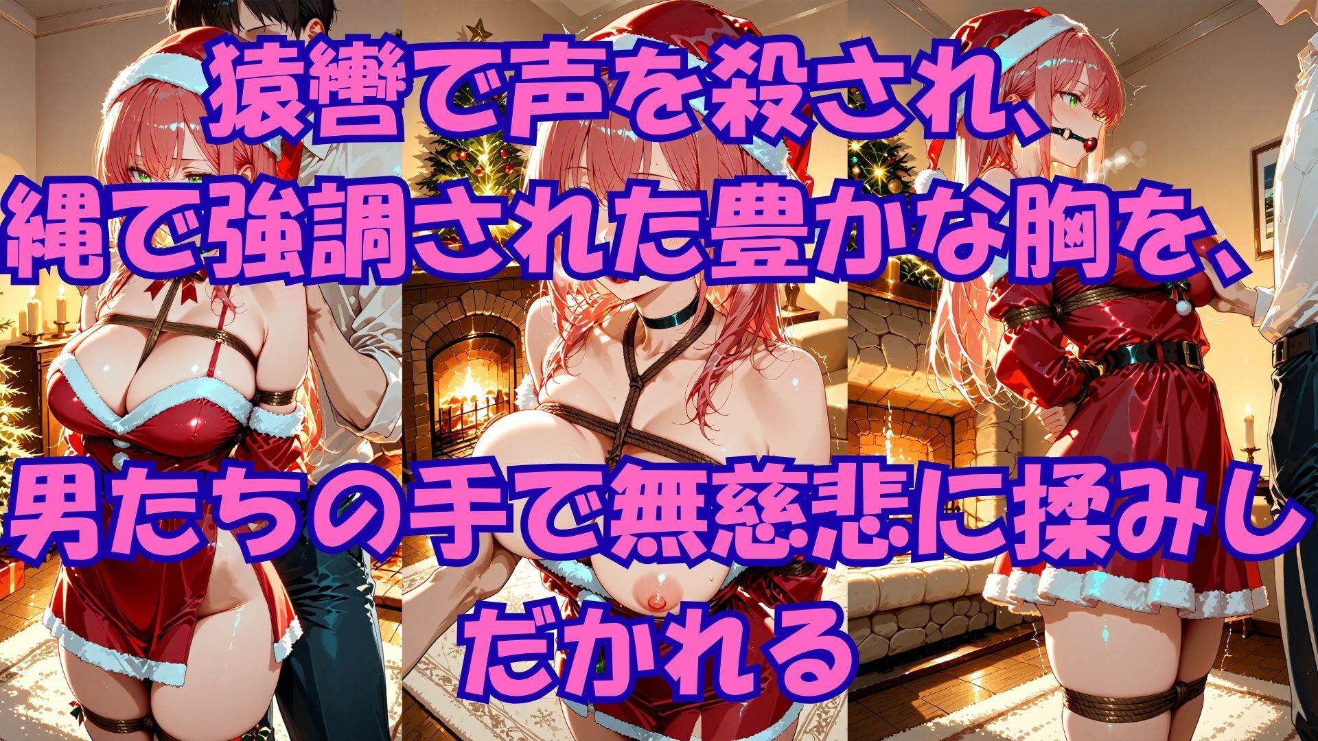 サンプル画像2:誤配サンタは男たちの肉オモチャ(緊縛同人) [d_707348]