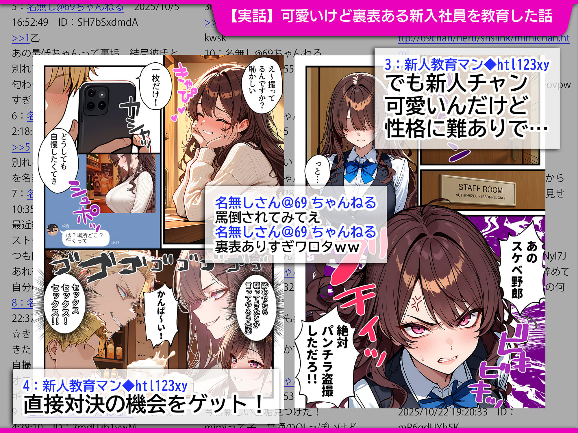 サンプル画像2:地味でブスだと思ってた新人清掃員の裏垢特定 粘着SEXで彼氏と別れさせた物語 裏ルート(69ちゃんねる) [d_707615]