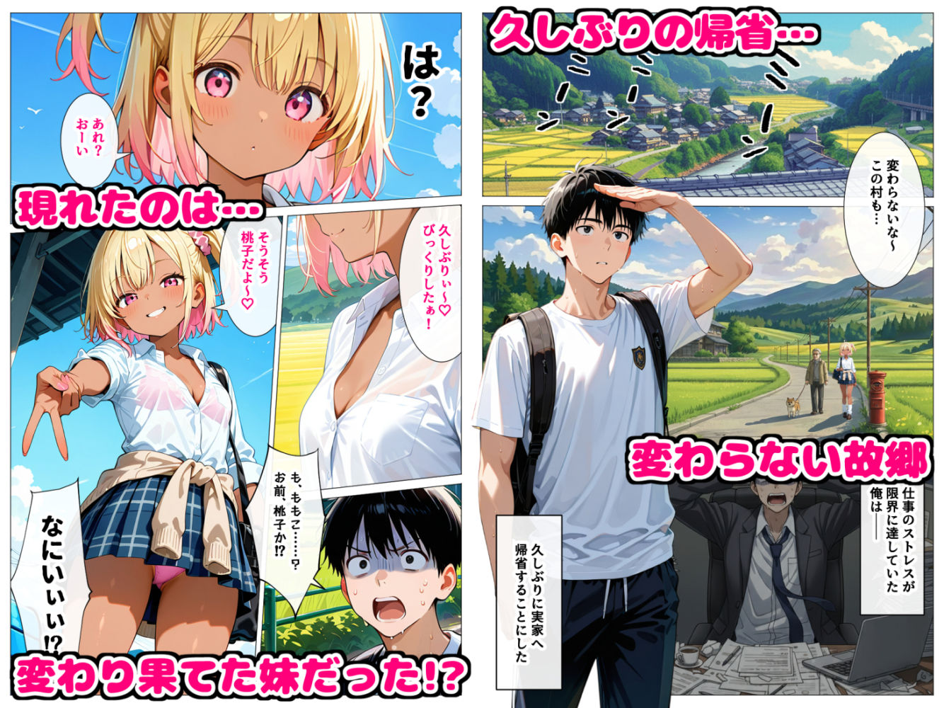 久々に帰省したら清楚だった妹が淫乱ギャル化してて…禁断の兄妹中出しセックスで絶頂する話1