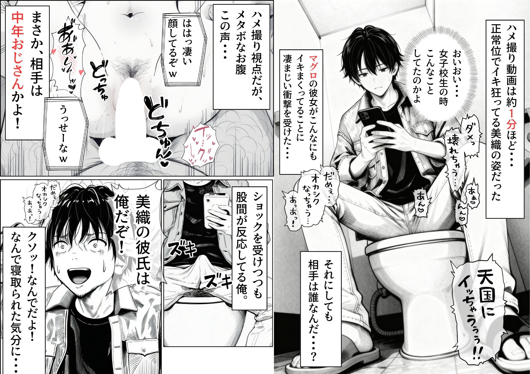 サンプル画像4:マグロだと思ってた俺の彼女、バ先の店長に超開発済みだった件(竿役が種付けおじさんじゃないとヌケないんだが・・・) [d_708883]