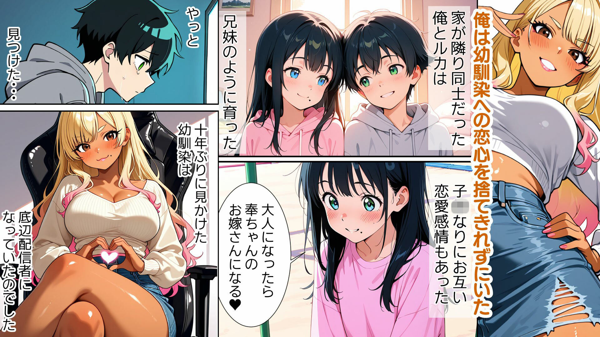 サンプル画像1:【投げ銭NTR】幼馴染は黒ギャル底辺配信者・成金野郎との濃厚SEX実況中・泣きながらも勃起してシコってしまう(SAGA（性）フロンティア) [d_710332]