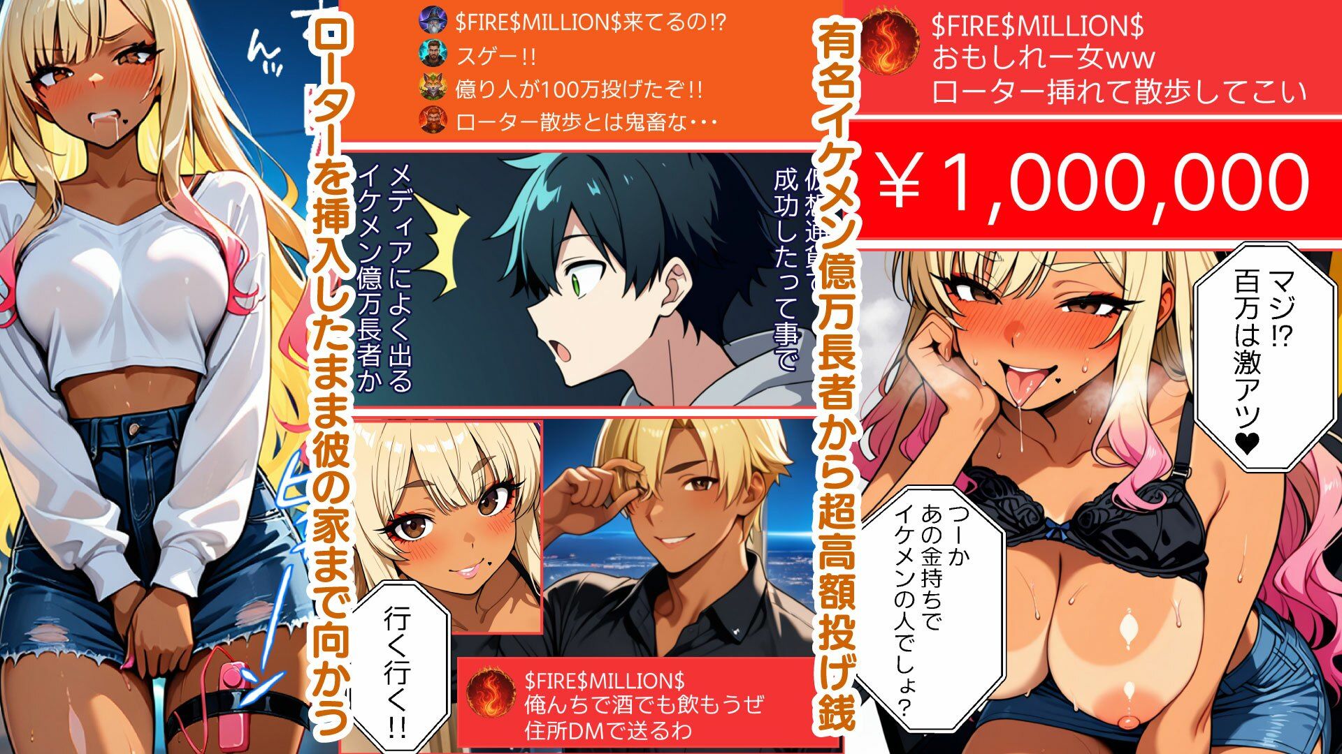 【投げ銭NTR】幼馴染は黒ギャル底辺配信者・成金野郎との濃厚SEX実況中・泣きながらも勃起してシコってしまう 画像4