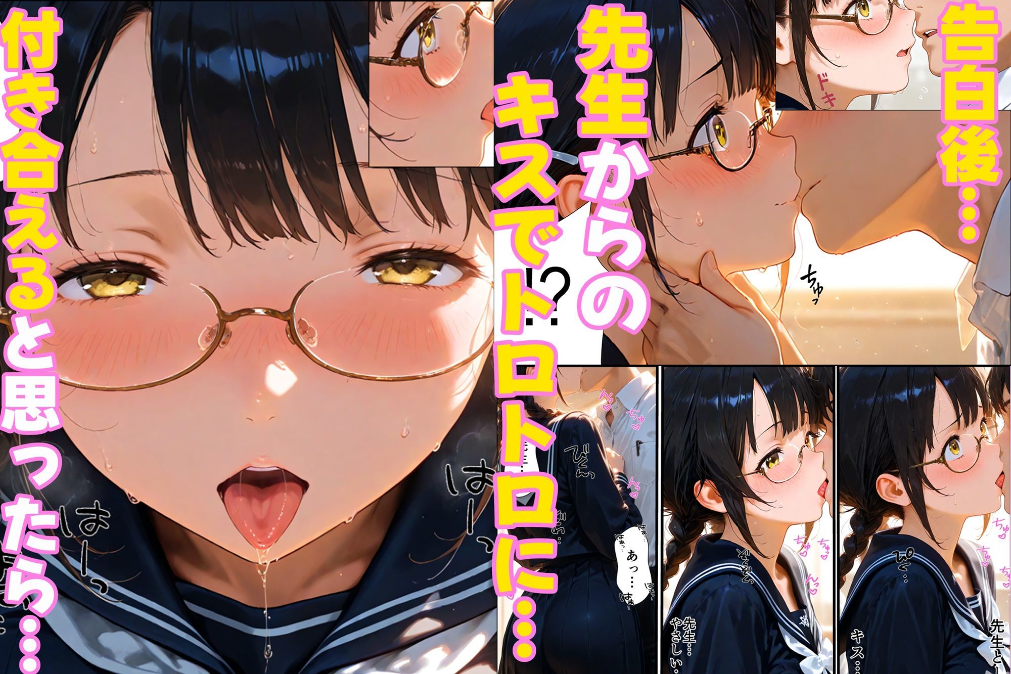 清楚な巨乳図書委員が大好きな先生に無理やりセックスさせられる話 画像2