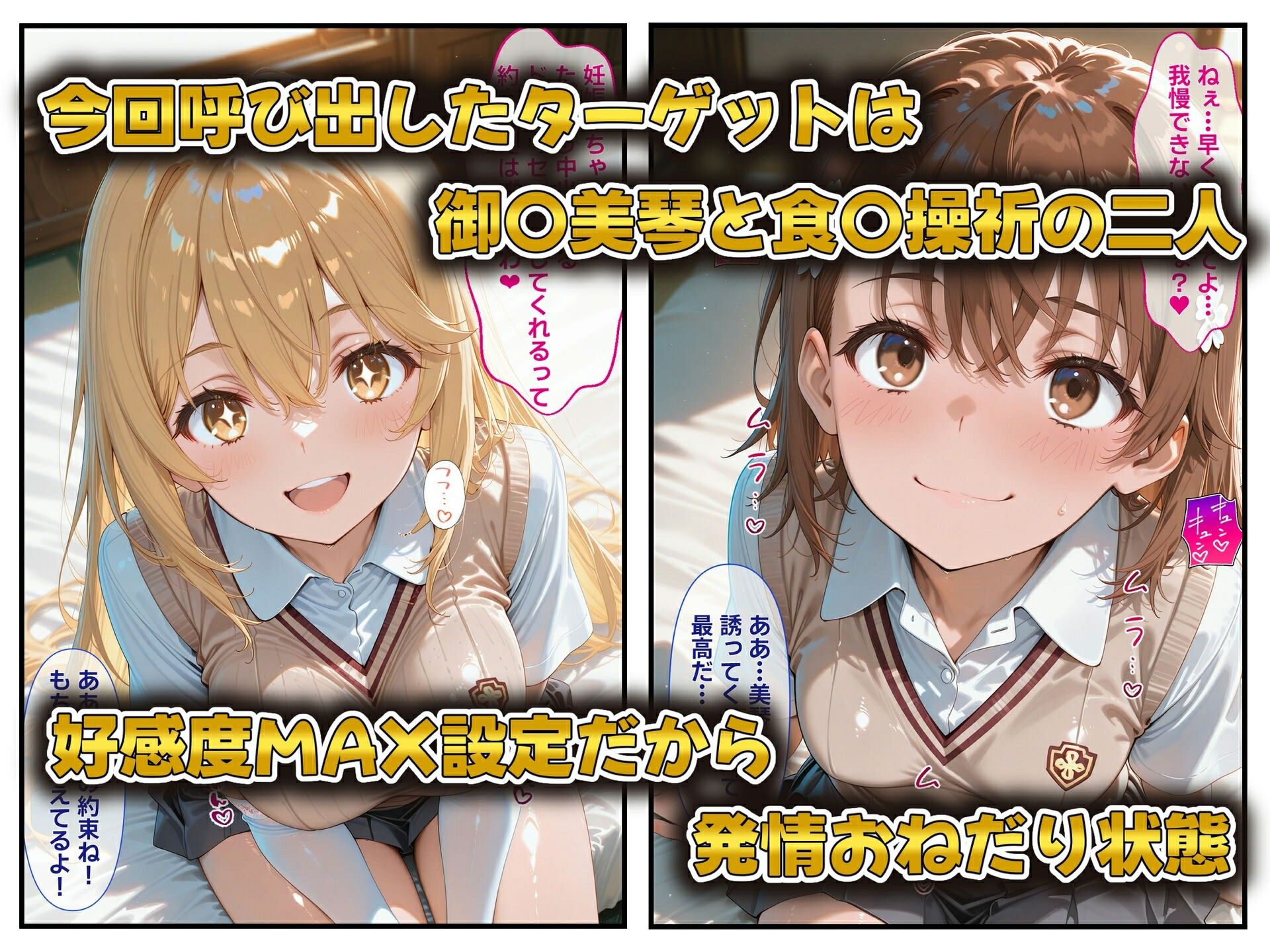 発情した淫乱ヒロイン達を召喚できる裏サイトの話 御〇美琴・食〇操祈編 画像2