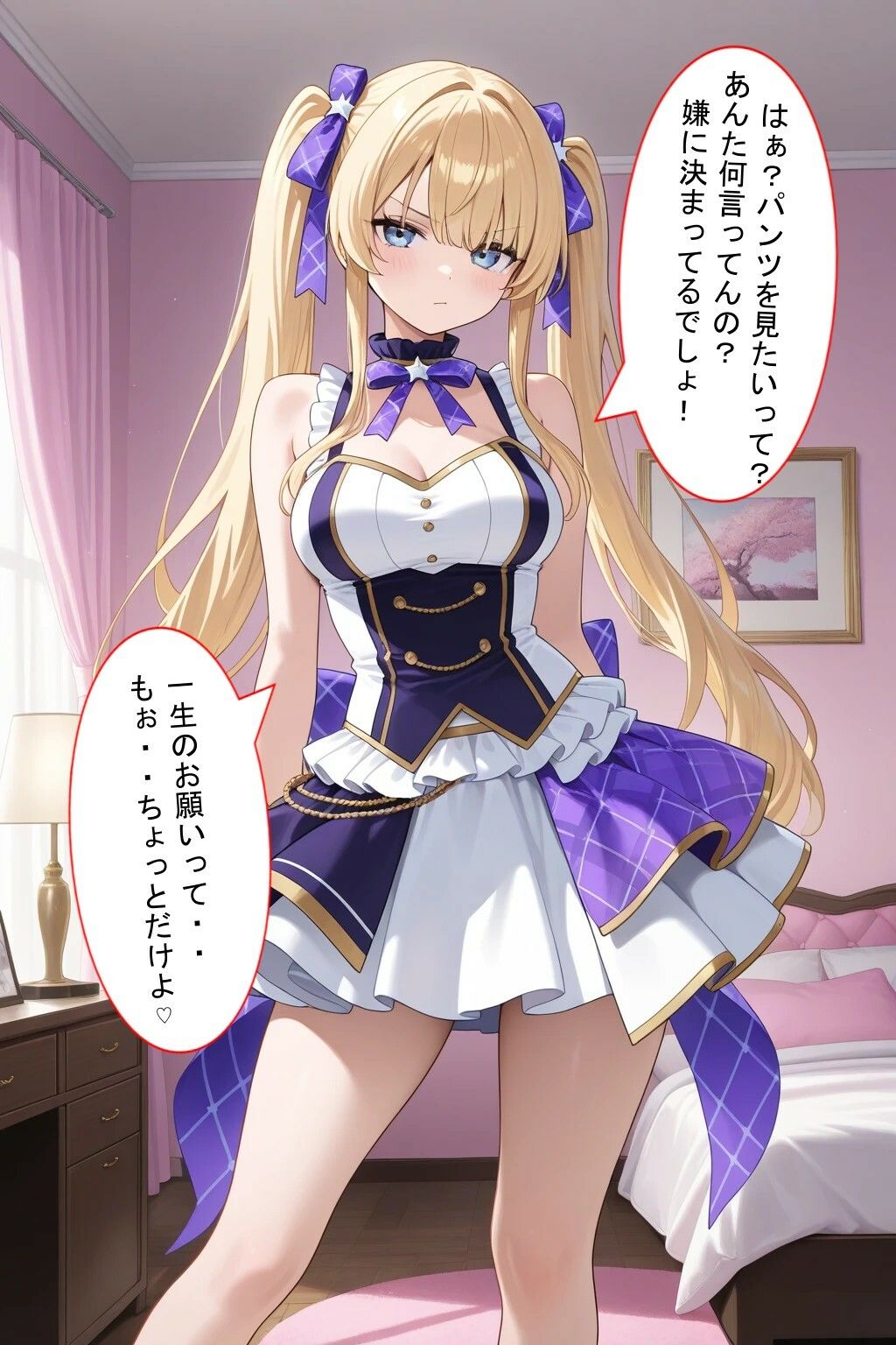 サンプル画像1:パンツ見せてと頼んだら恥じらい見せてくれた！そしたらぶっかけないと失礼だよね！＊軽蔑ジト目頂きました〜(着衣（下着＆コスプレ）有りは大正義) [d_713052]