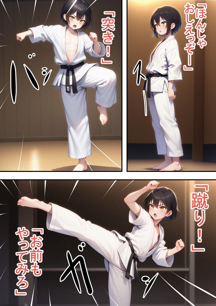 【エロ漫画】俺っ娘格闘家くんと稽古2