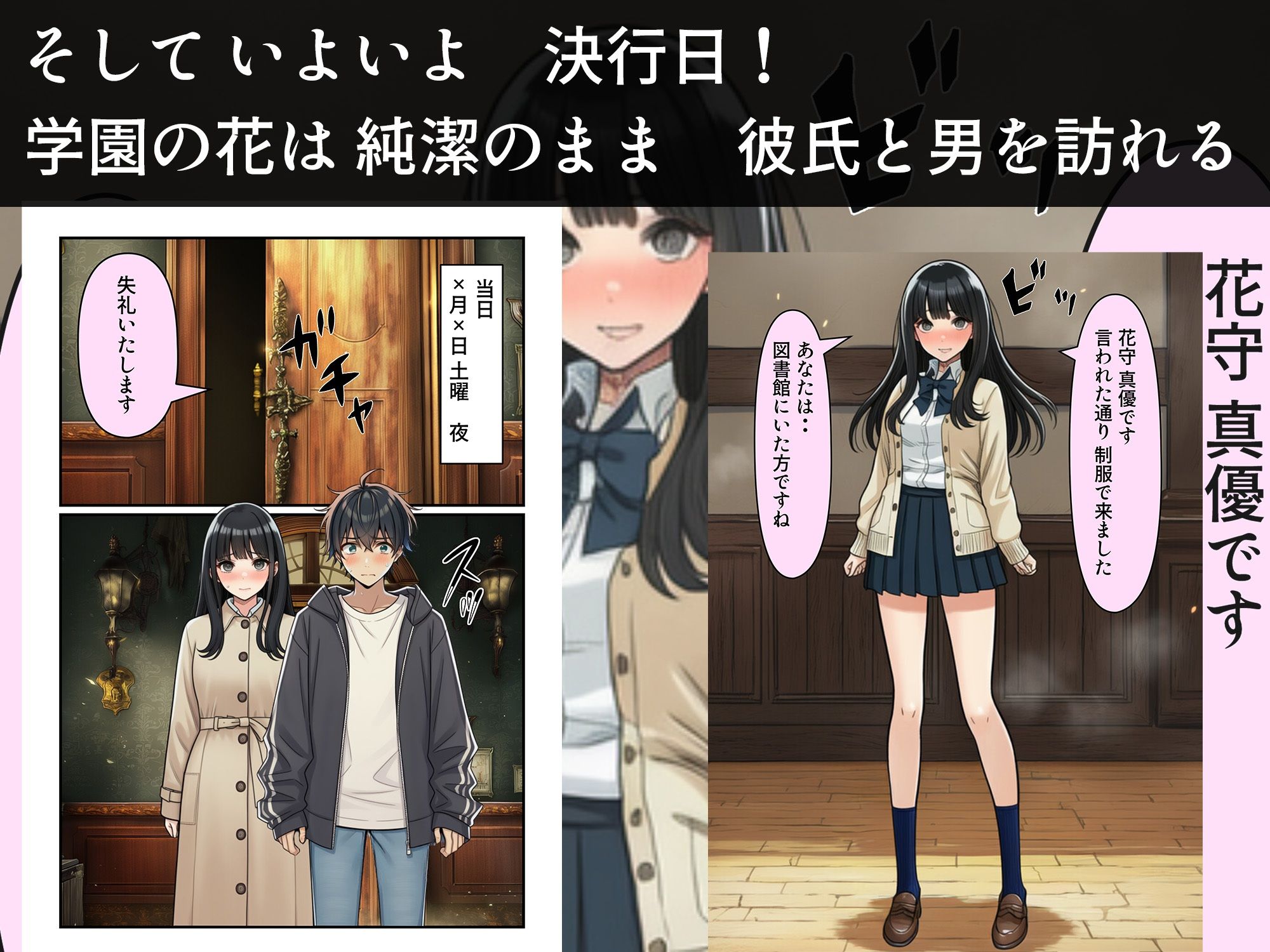 サンプル画像6:学園の花を追い詰めろ！〜純潔を奪われ/彼氏の前でも〜(うみ猫さん) [d_713637]