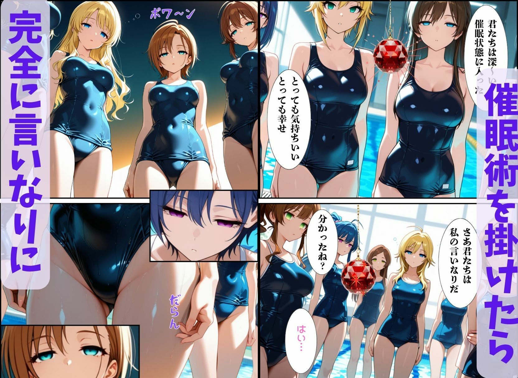 サンプル画像2:集団催● 〜スク水JKは催●洗脳され性奴●になる〜(ねむりのまほろば) [d_713992]