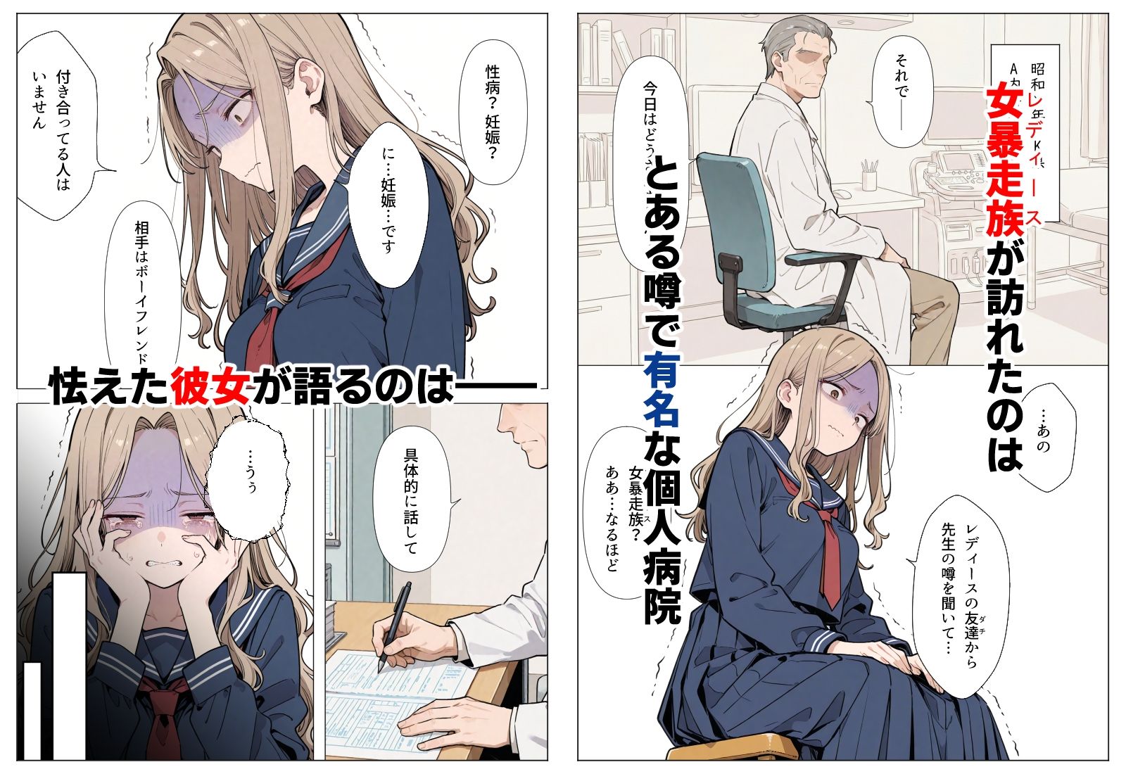 サンプル画像1:輪●されたあと、医者に追姦される女暴走族(黄金船) [d_714095]