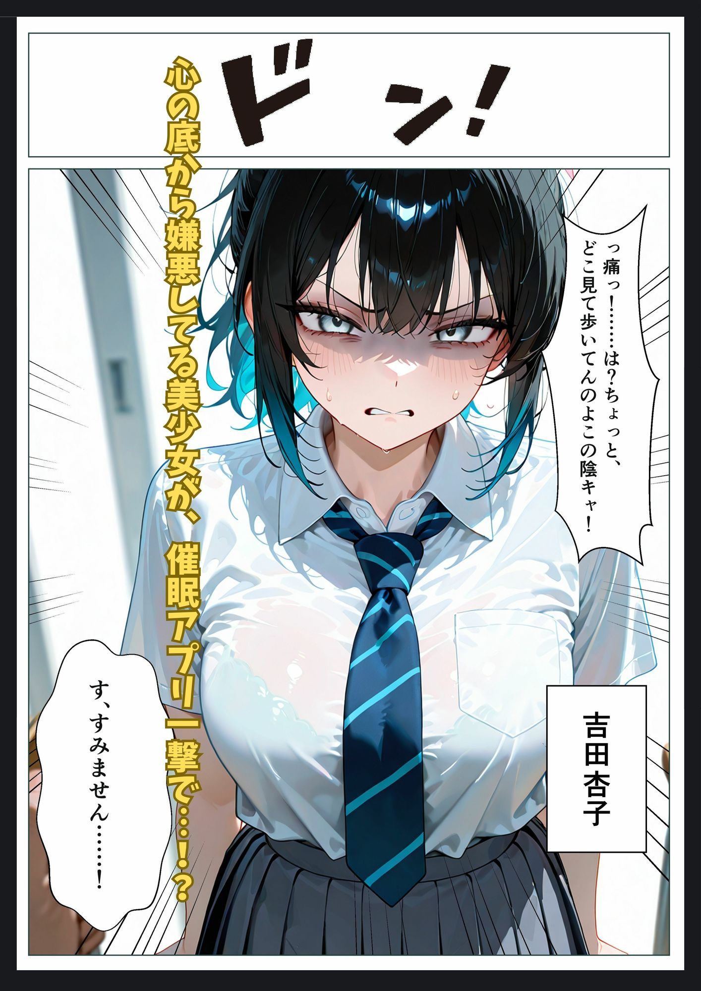 サンプル画像1:催●アプリをかけられて嫌いな陰キャに溢れるほど中出しされた話(へっぽこさかな) [d_714350]