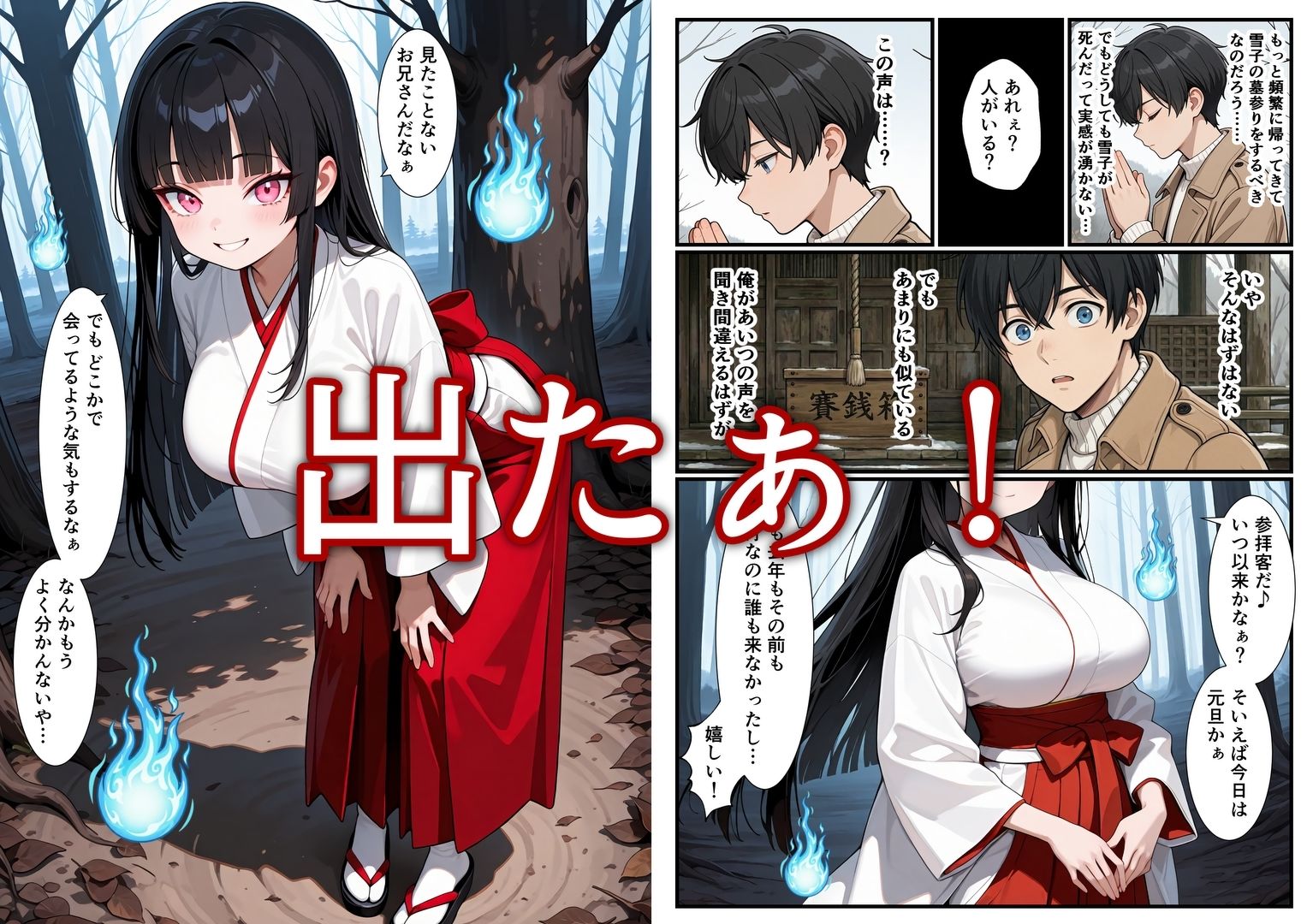 サンプル画像3:初詣に行ったら死んだ幼なじみの幽霊がいた 童貞を捧げた(エロ漫画専門店・南国ピンク) [d_714399]