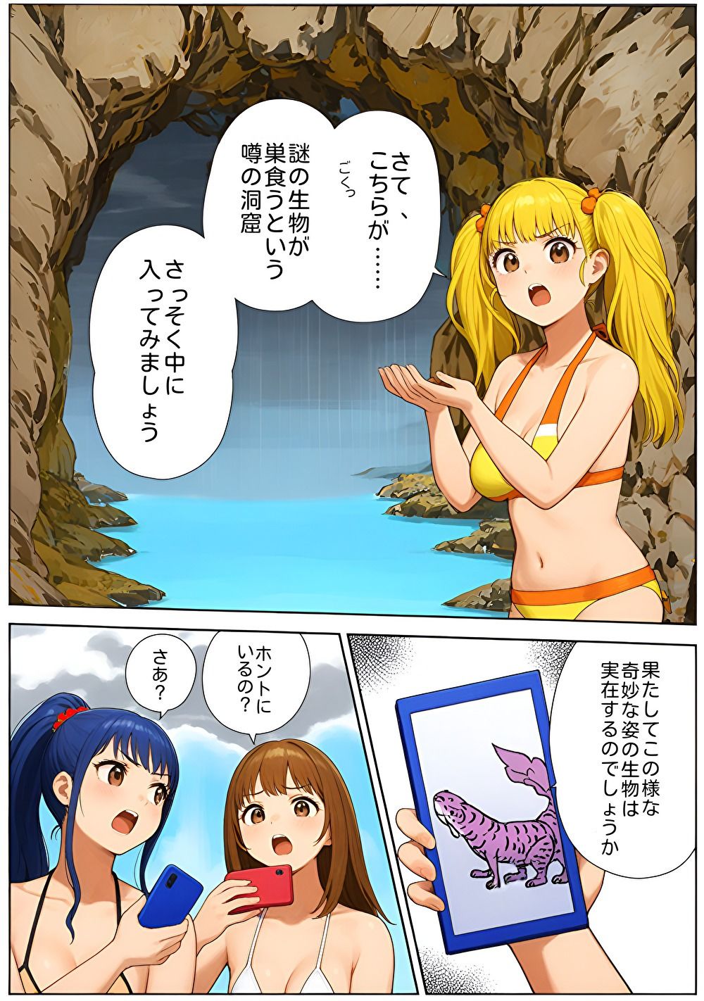 サンプル画像1:海辺のホラー -キモイ蟲が口の中に！-(モンスター同盟) [d_715468]