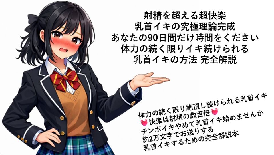 サンプル画像1:射精を超える超快楽 乳首イキ究極理論完成 あなたの90日間だけ時間をください 体力の続く限りイキ続けられる 乳首イキの方法 完全解説  何回だって体力の続く限り絶頂し続けられる乳首イキ 快楽は射精の数百倍 チンポイキやめて乳首イキ始めませんか 約2万文字でお送りする乳首イキするための完全解説本(メスイキ？ドライオーガズム？研究所) [d_717335]
