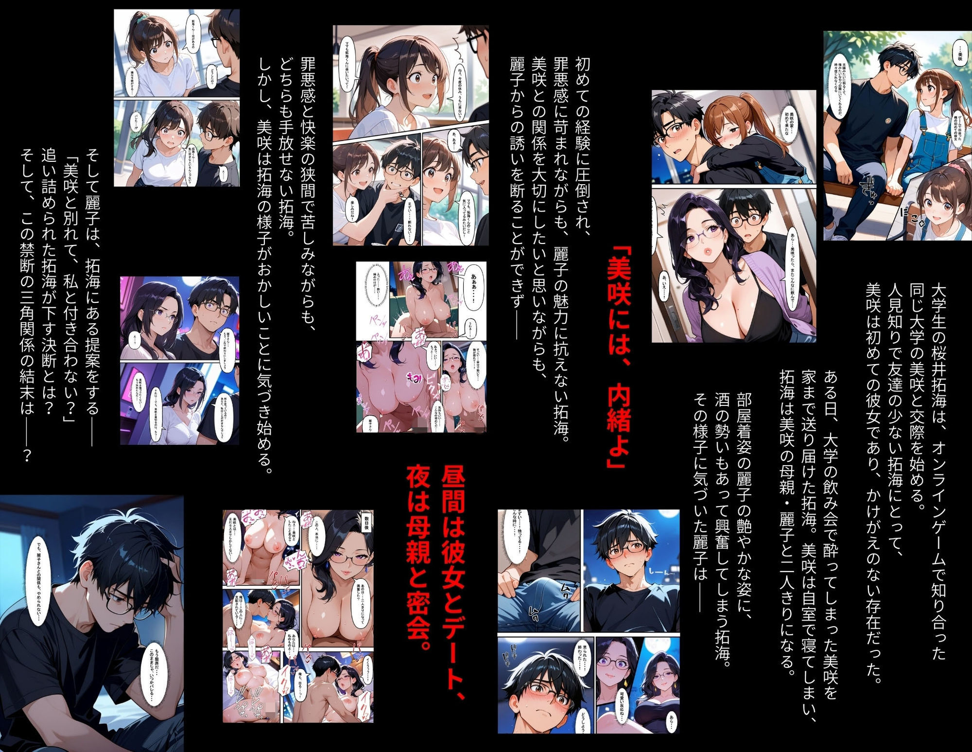 サンプル画像2:彼女の母親（42）に初体験を奪われたら、年上の魅力に抗えなくなって昼間は彼女、夜は母親という二重生活で罪悪感と快楽に溺れまくった話(ganzo) [d_718074]