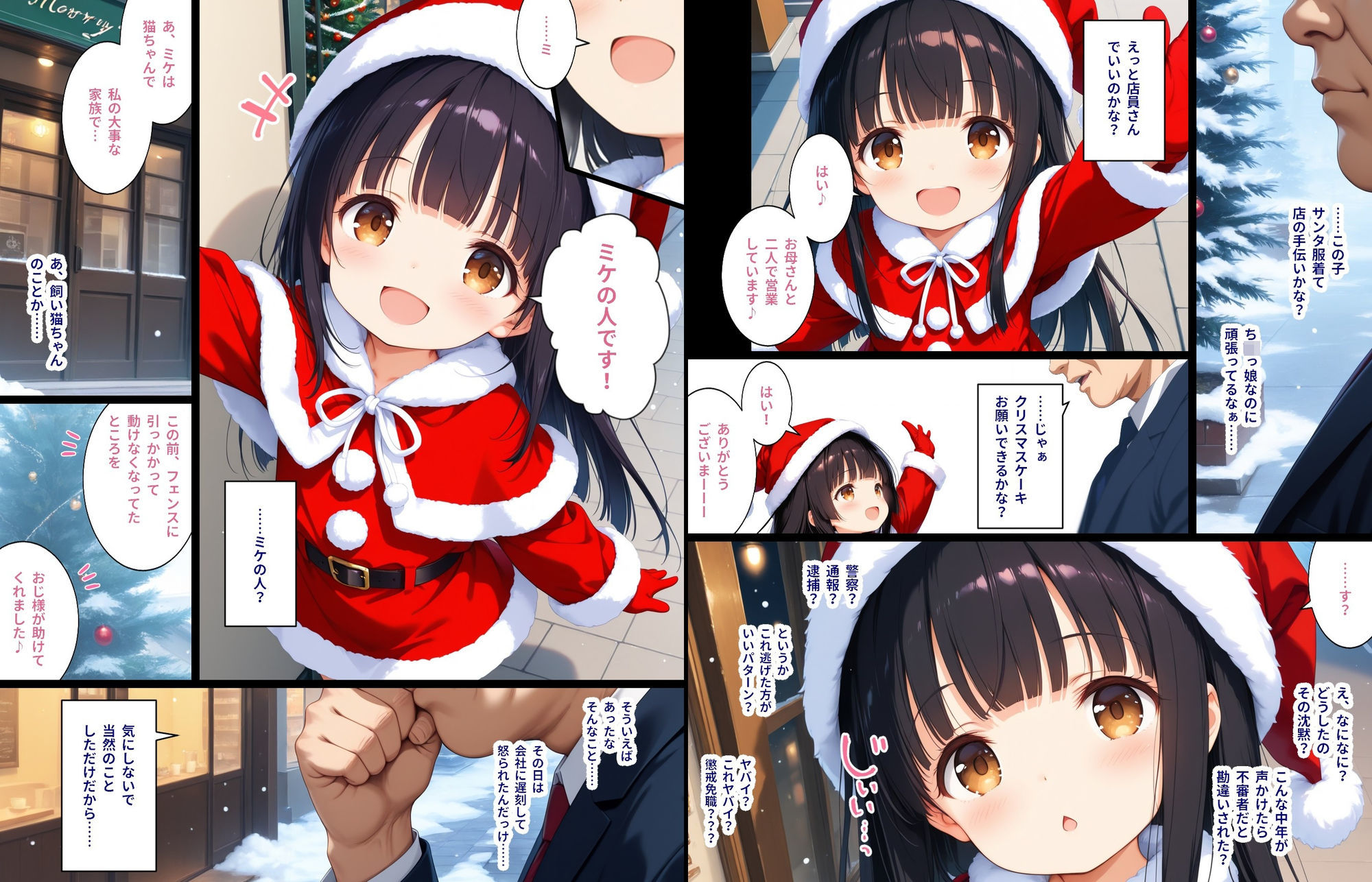 【エロ漫画】黒髪のサンタ服少女〜聖なる夜にご奉仕する話〜2