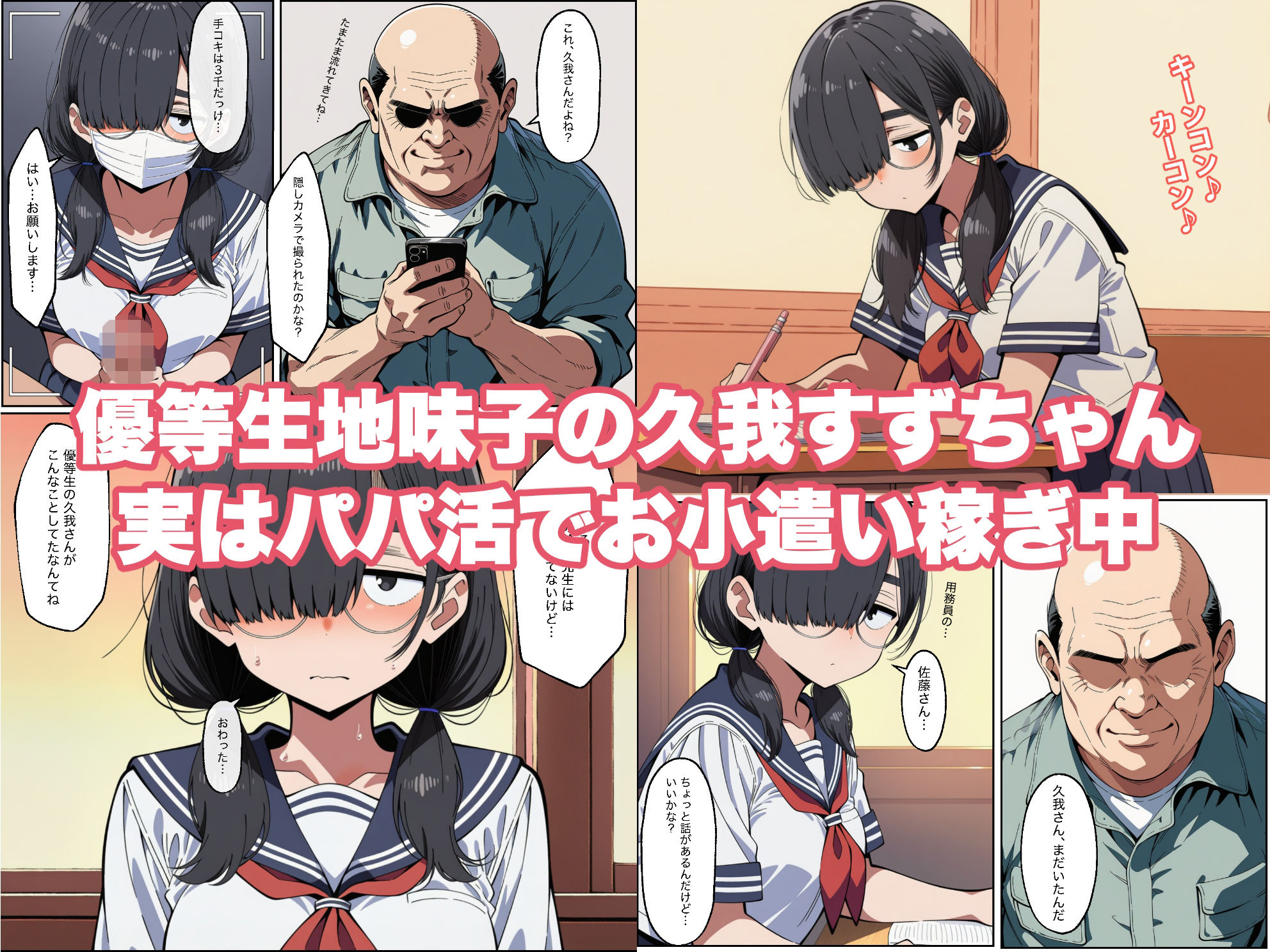 地味子の弱味を握ったらチョロい雑魚マンコだったので堕ちるところまで堕としてみた 画像1