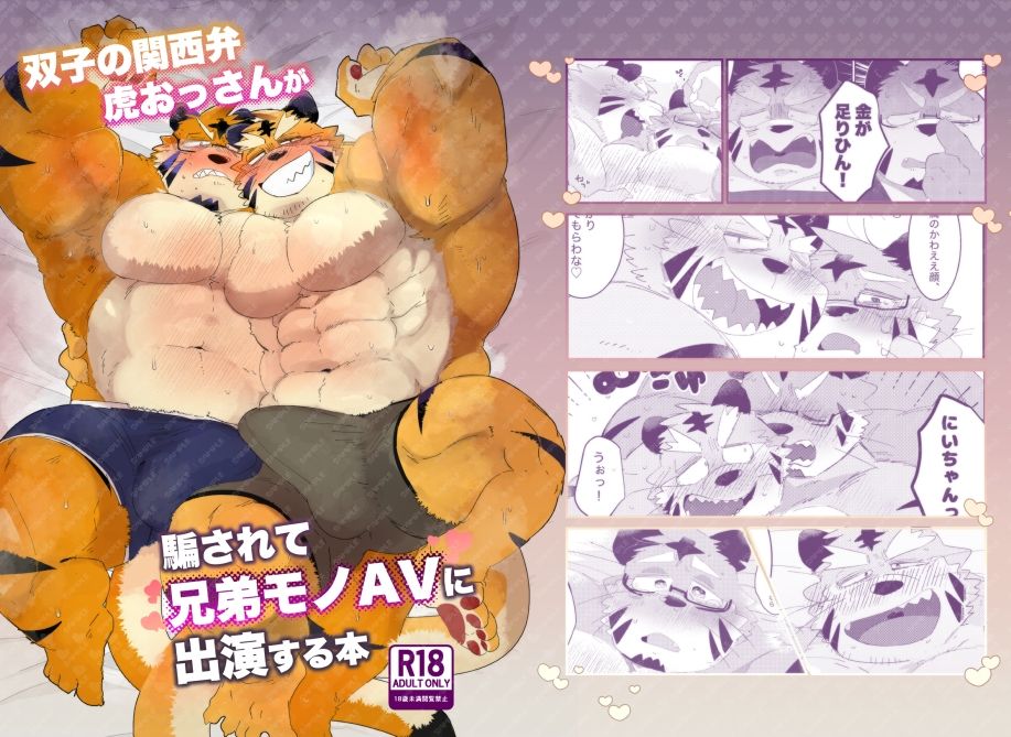 双子の関西弁虎おっさんが騙されてAV出演する本 エロ漫画2