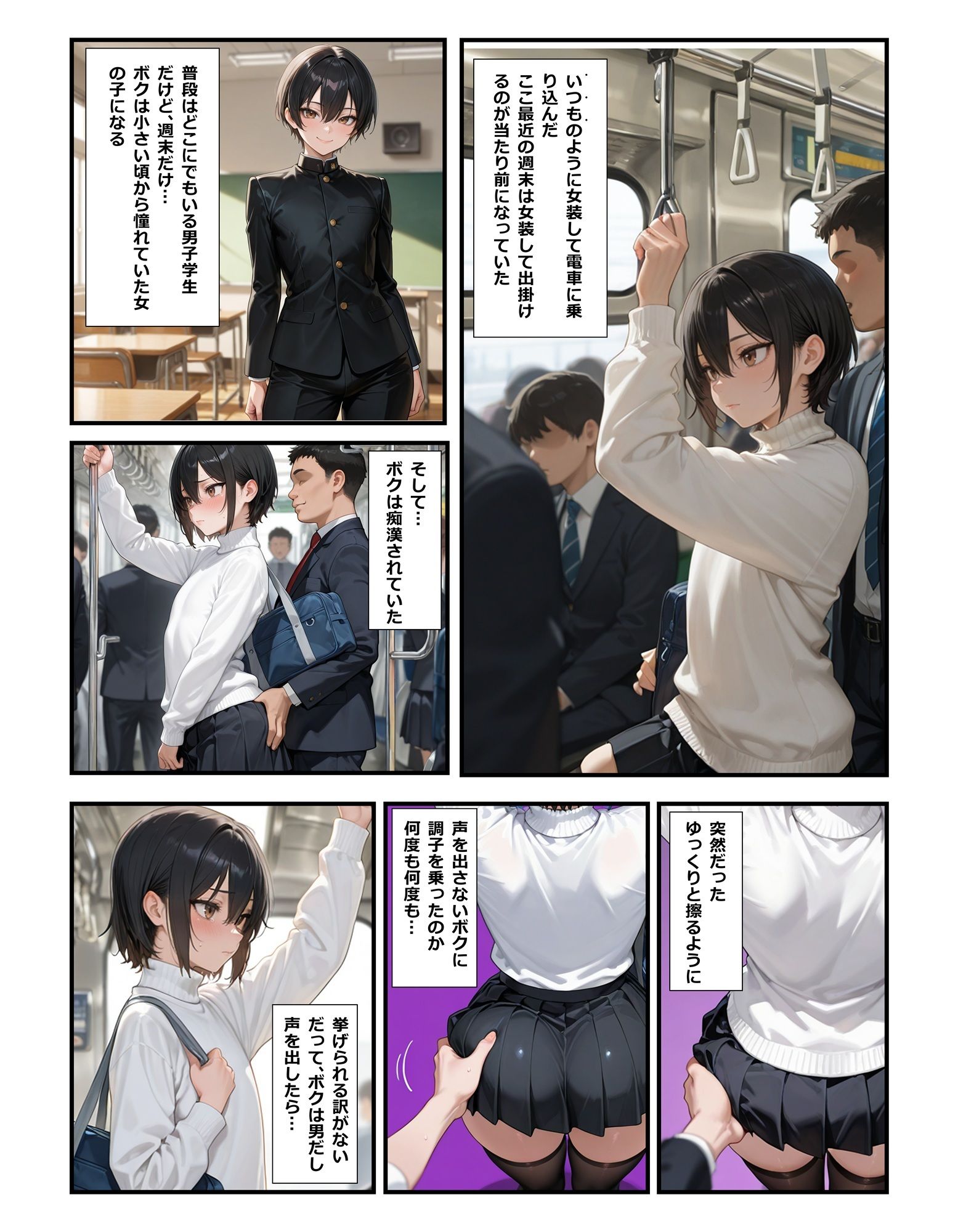 サンプル画像1:女装してたら痴●されちゃった！犯●れる妄想にハマっちゃった！(BLUEMOON NOVEL) [d_718846]