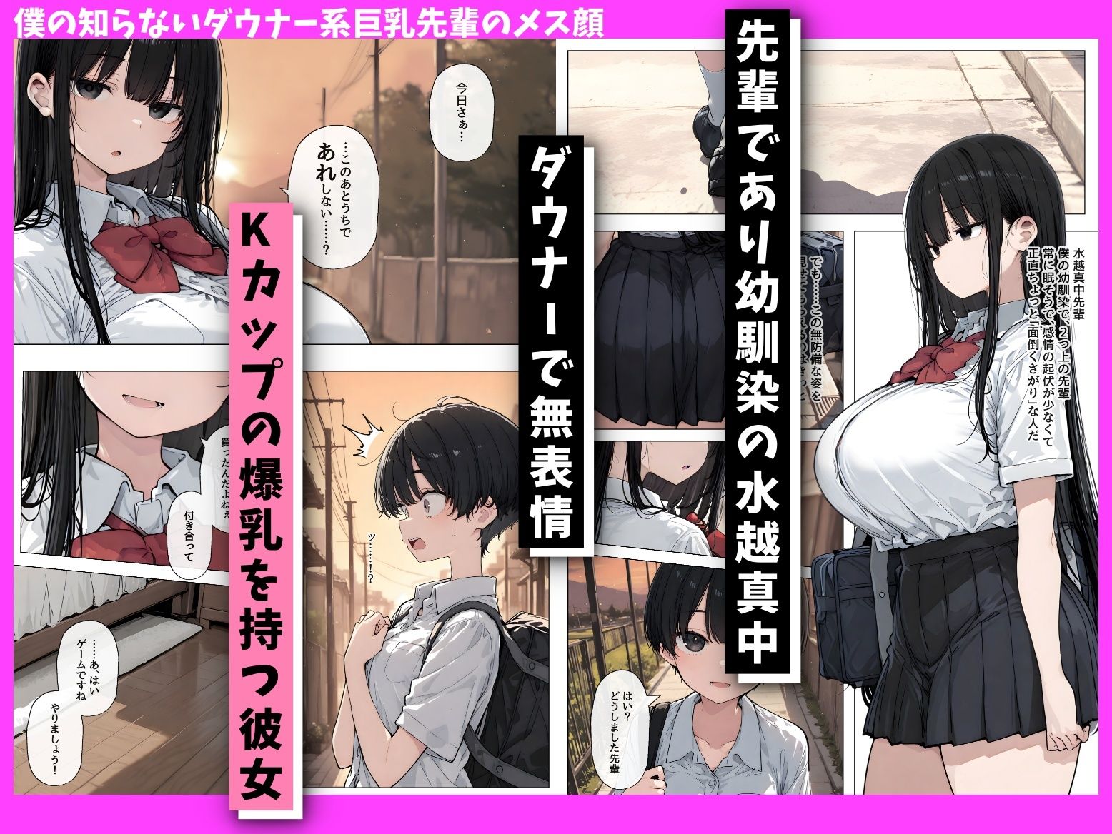 僕の知らないダウナー系巨乳先輩のメス顔 〜僕の前では無表情なのに生意気な後輩に巨乳鷲掴みにされながらガン突きされてアヘ顔晒してる 画像1