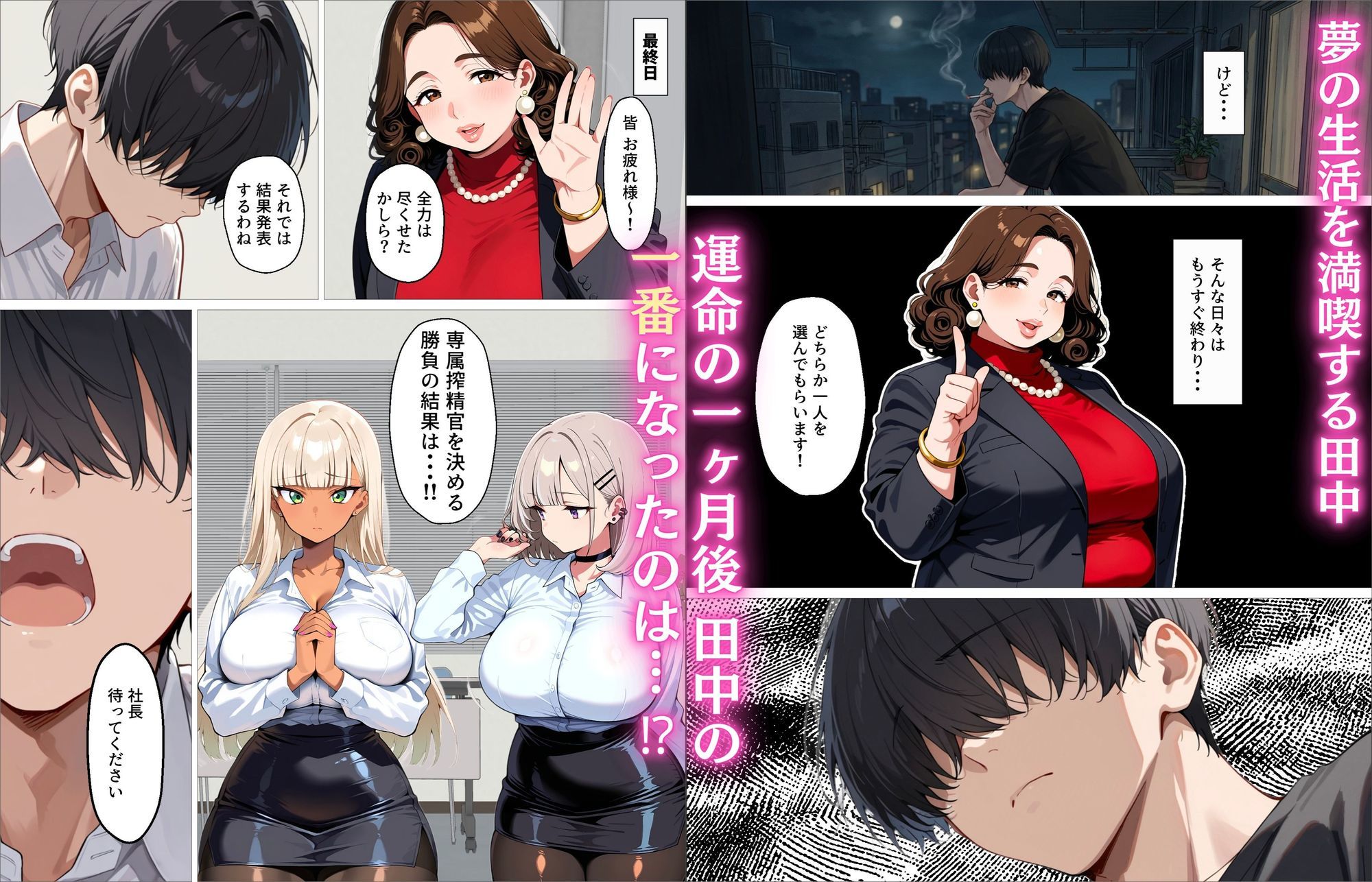 【エロ漫画】新卒の黒ギャルとダウナーギャルが「2人で」搾精してくれる話10