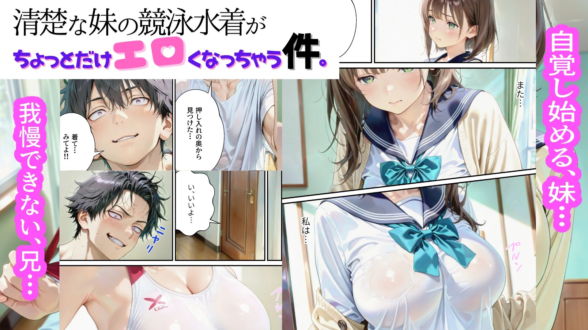 清楚な妹の競泳水着が、ちょっとだけエロくなっちゃう件。「競泳水着編」 画像1