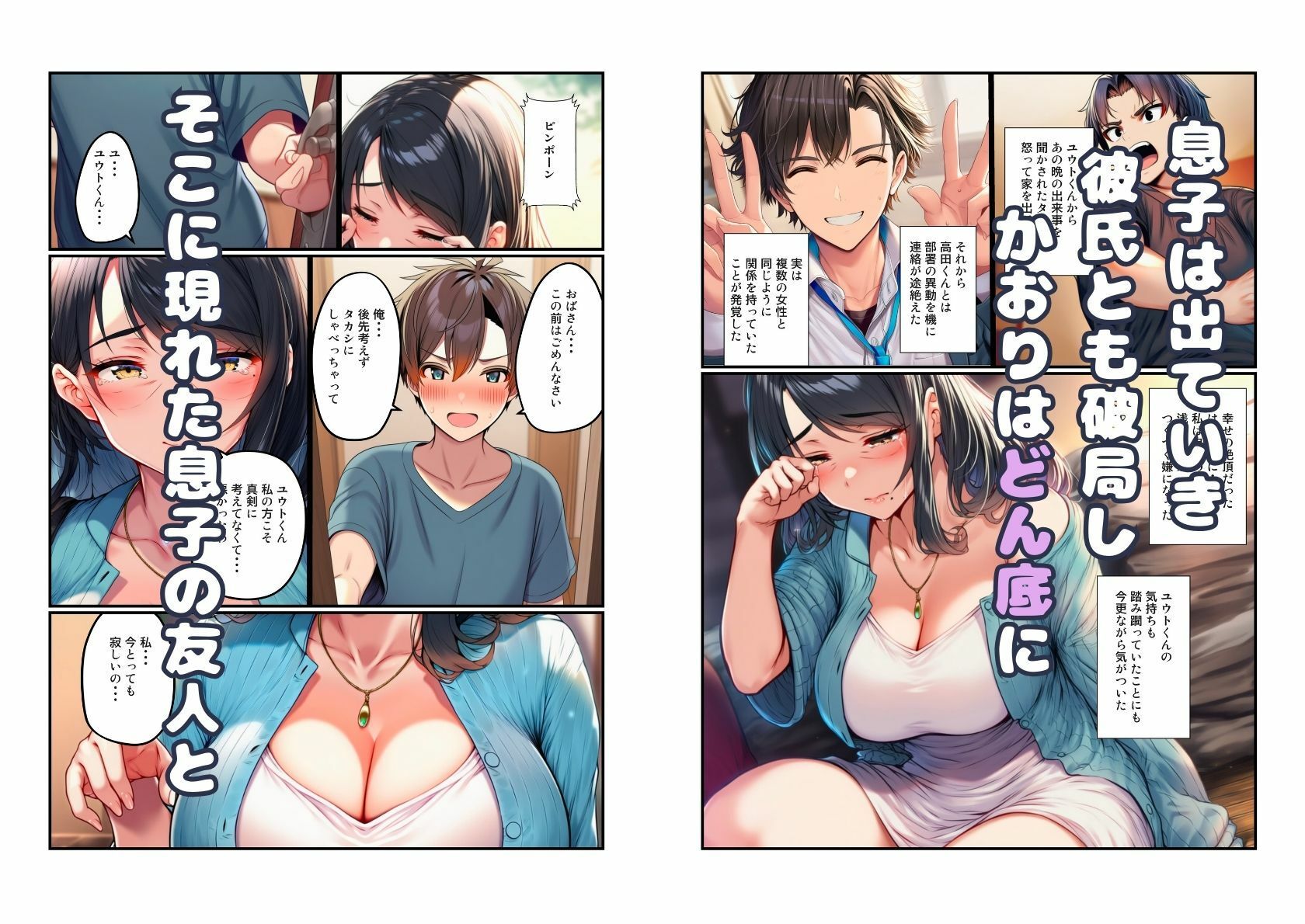 オナニー覗かれシンママ（48）が息子の友人と中出しセックス 画像9