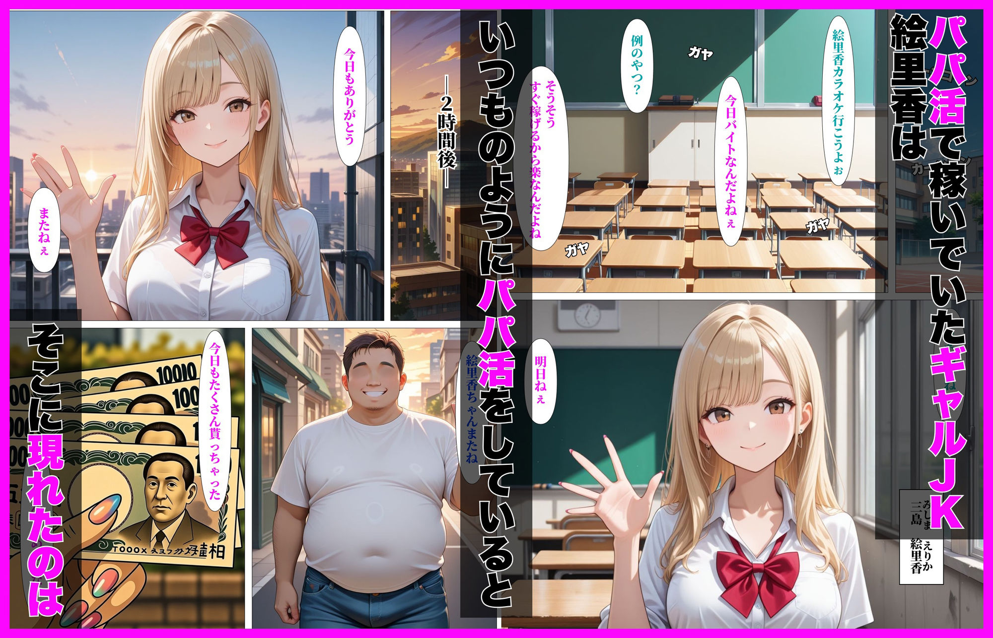 サンプル画像1:パパ活ギャルJKはきもおじ先生の生オナホになった話(べもすけ) [d_720632]