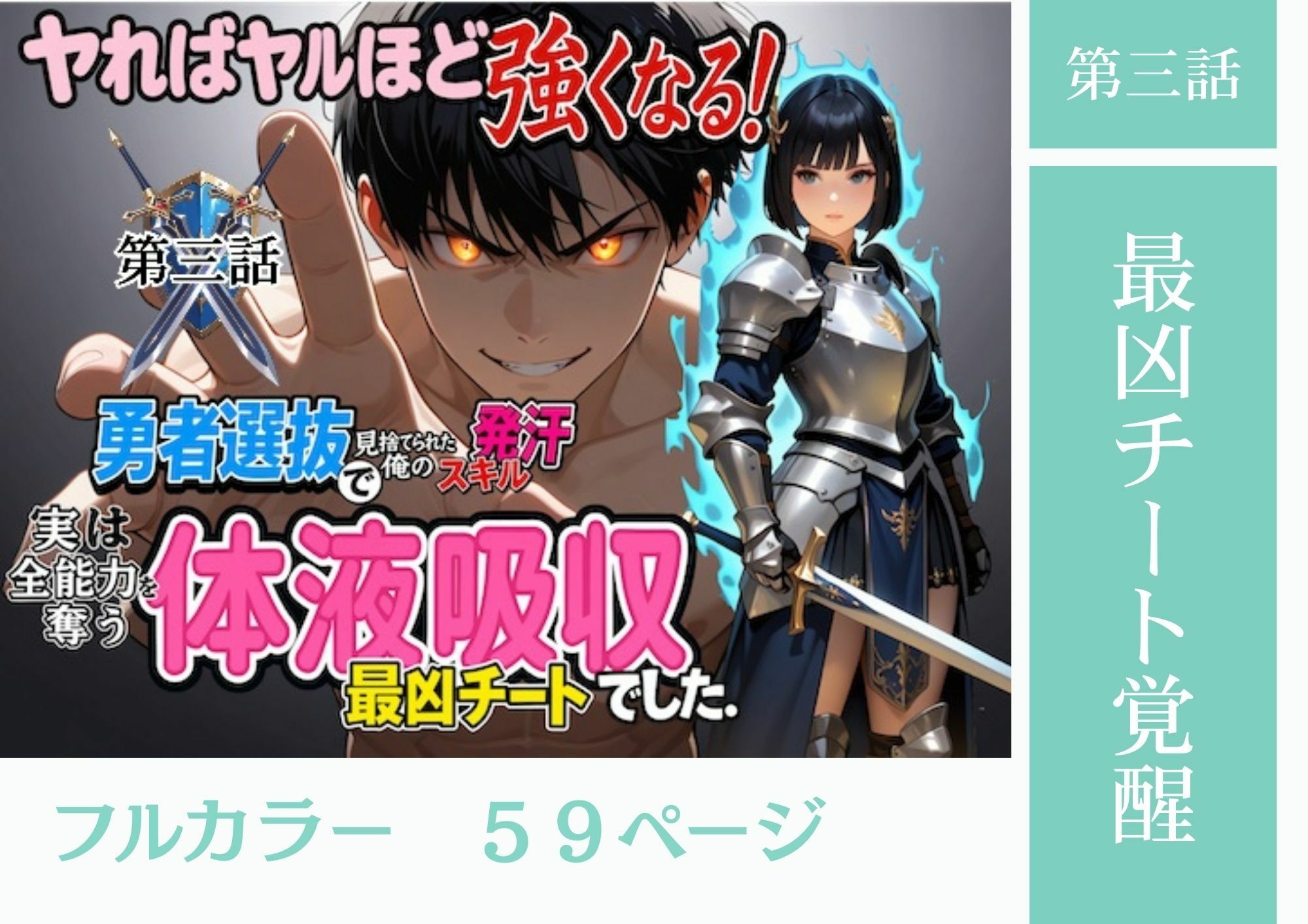 サンプル画像4:勇者選抜で見捨てられた俺のスキル《発汗》実は全能力を奪う《体液吸収》最凶チートでした。【総集編1〜4話】(パンティ大佐) [d_721305]