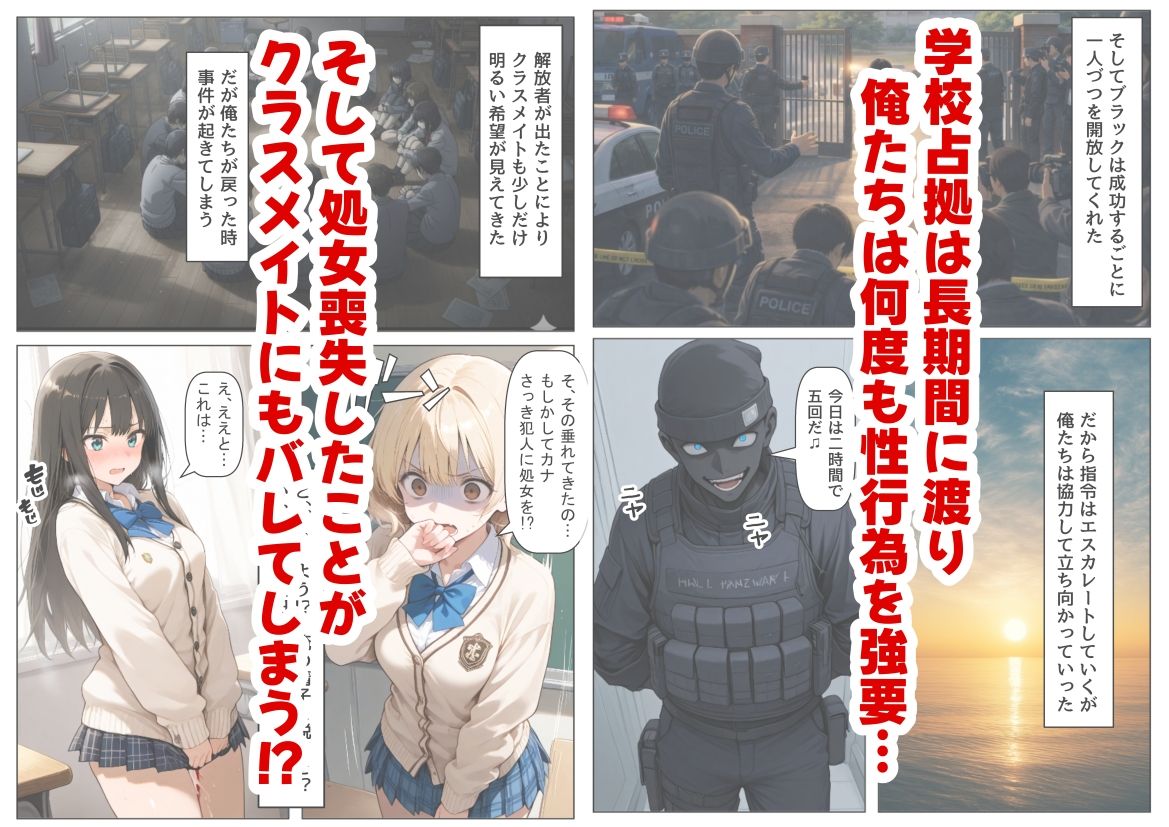 サンプル画像5:学校占拠したテロリストに、俺は片思い女子と、無理やりセックスさせられる(【制服＆アニメ】大好き商店（byハマダ殿下）) [d_724567]