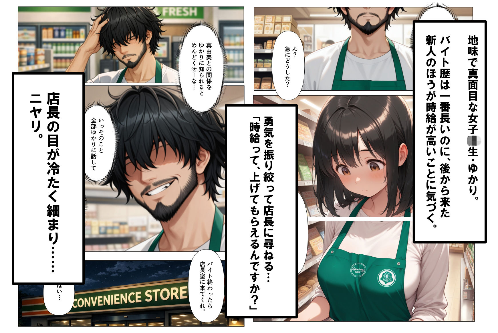 サンプル画像1:処女の地味バイトを襲ったら、実はエロ動画マニアで、マンコ締め付け吸引きつめで俺が負けた話(満たし屋) [d_725303]