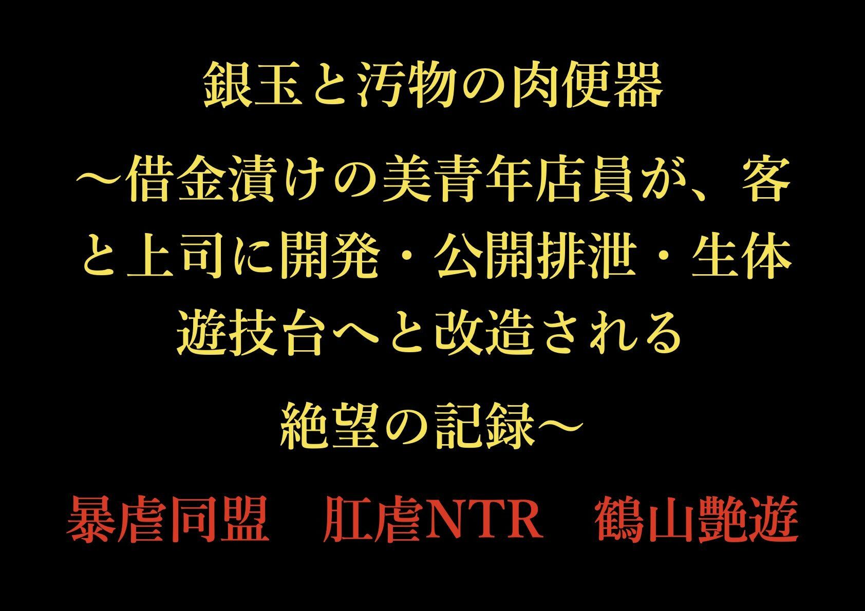 銀玉と汚物の肉便器 〜借金漬けの美青年店員が、客と上司に開発・公開排泄・生体遊技台へと改造される絶望の記録〜 サンプル1