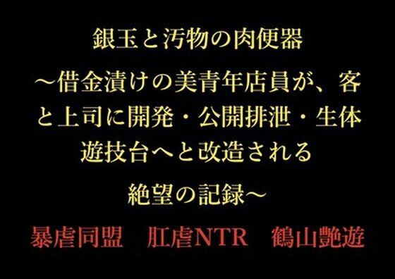 銀玉と汚物の肉便器 〜借金漬けの美青年店員が、客と上司に開発・公開排泄・生体遊技台へと改造される絶望の記録〜
