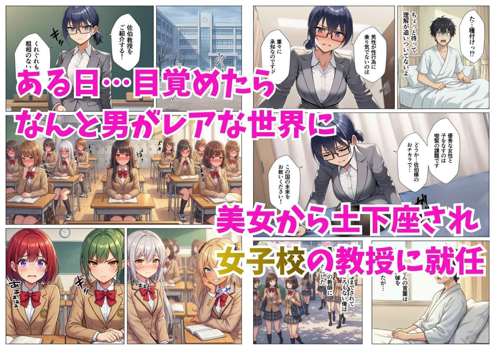 貞操逆転ハーレム!転生したら女子校の性担当教師だった件 画像1