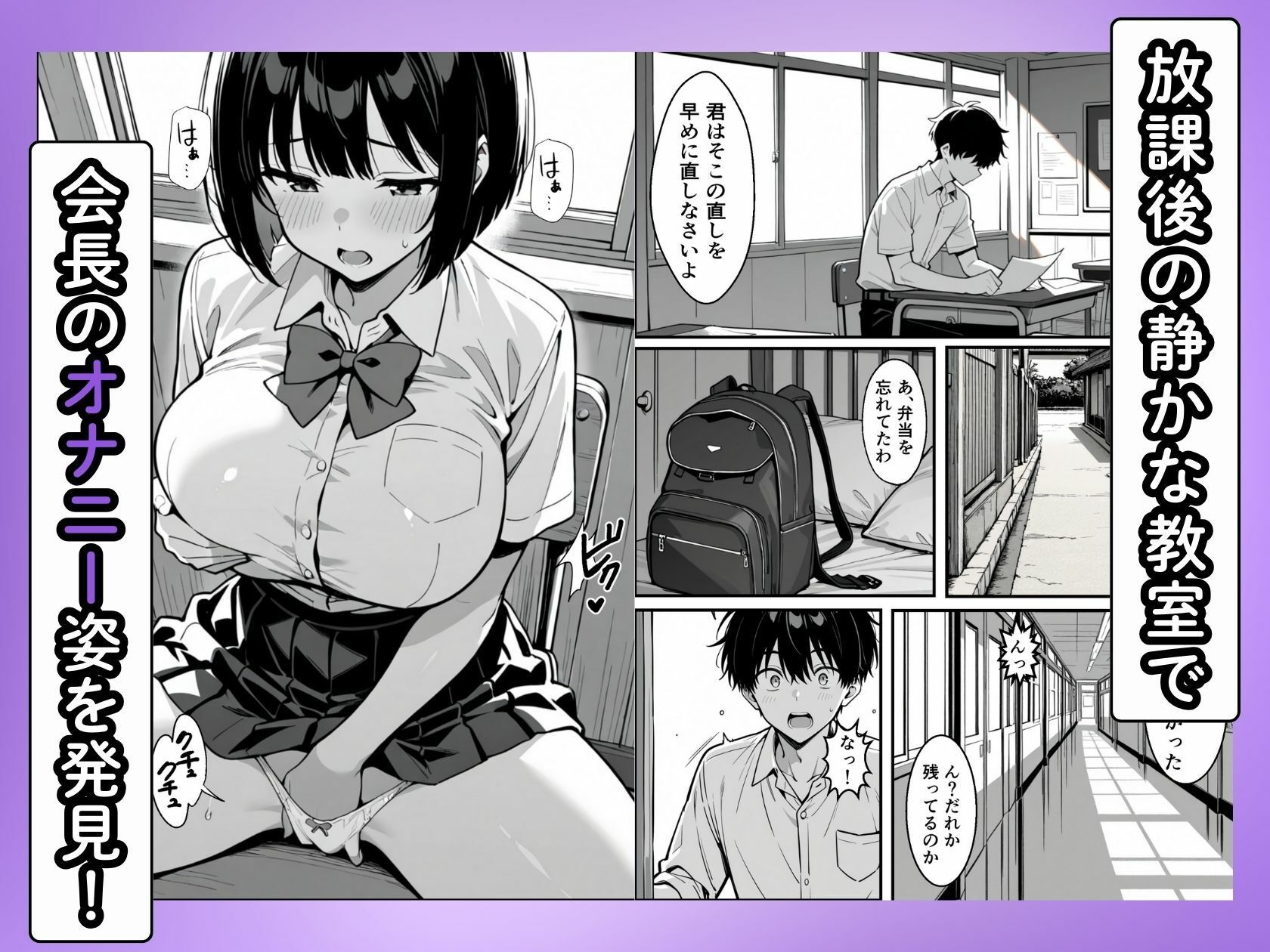 弱みを握られた巨乳生徒会長が快楽に溺れて中出しセックスしまくる話 画像2