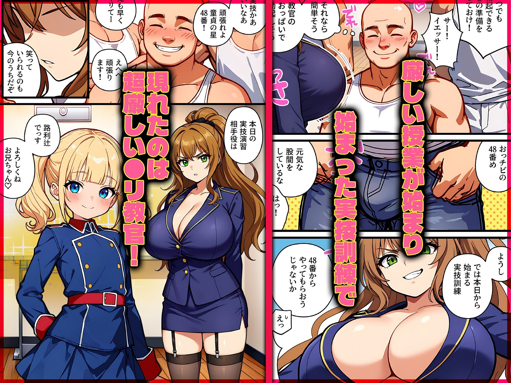 デカチン成上り伝説〜巨乳と〇リの教官たちが俺のデカチンポを奪い合い生ハメセックスする話 エロ漫画5