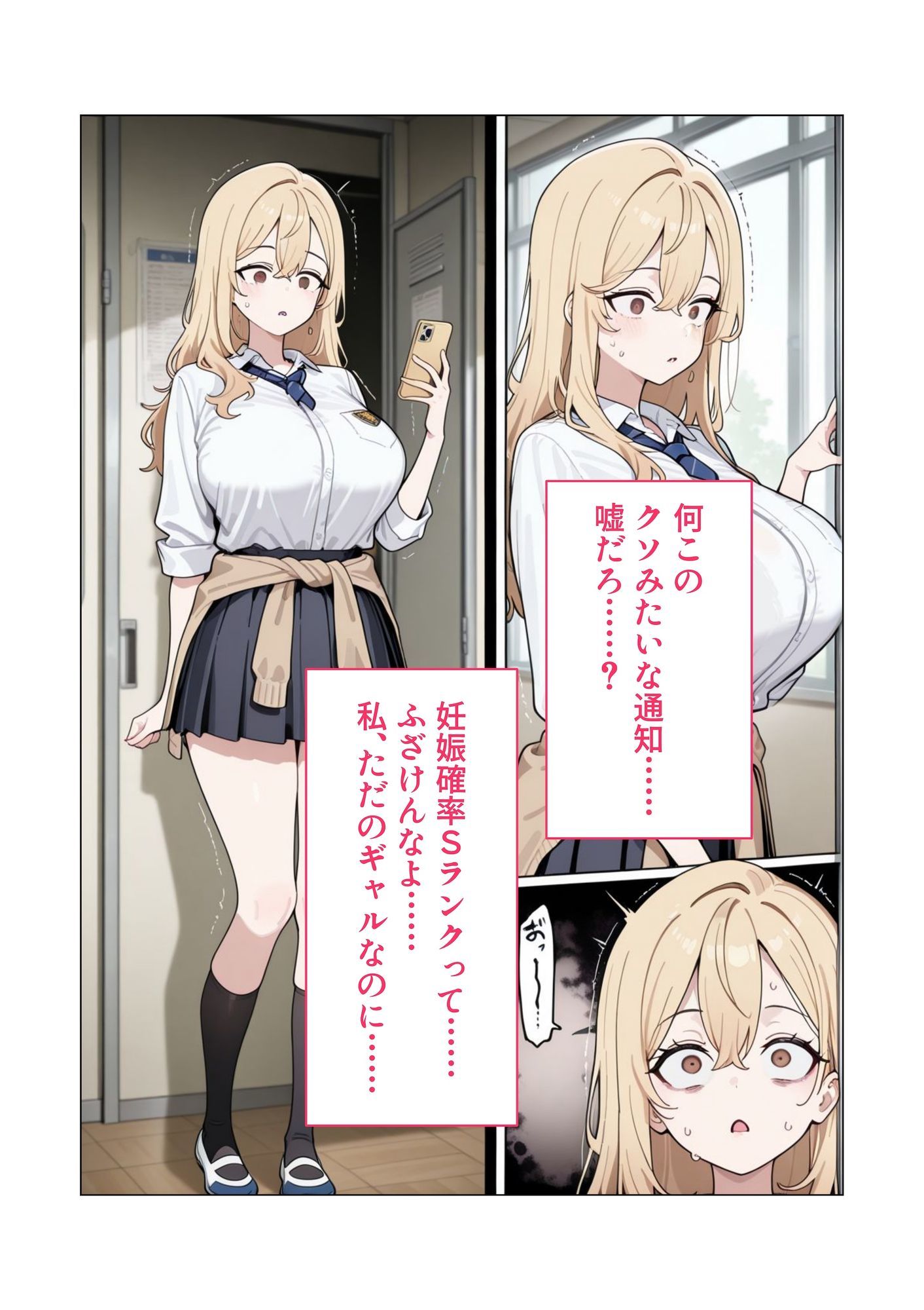 【AIイラスト・漫画集】スマホに届いた性交命令〜ゴミジジイ兄弟の種で子宮パンパン 画像4