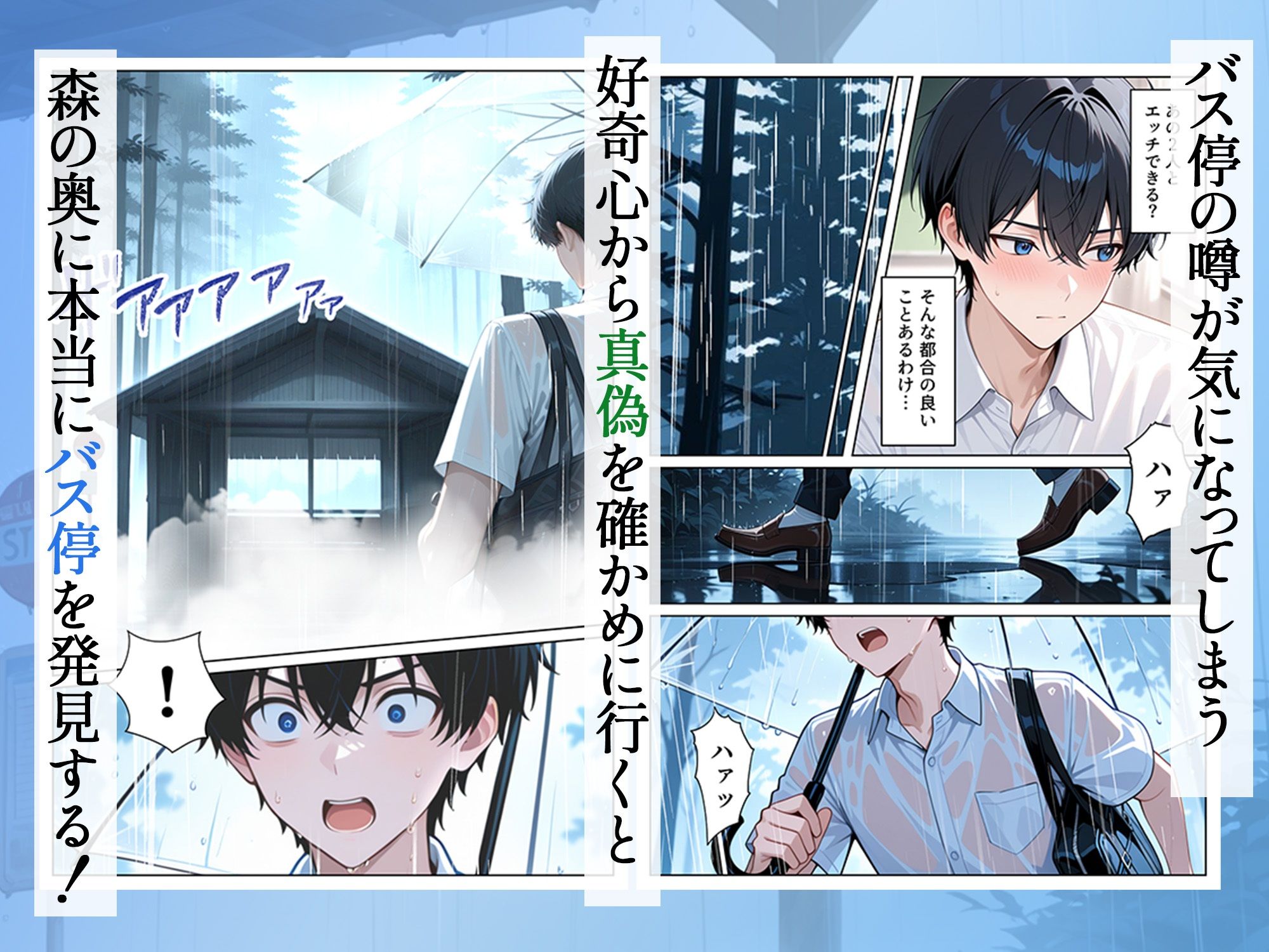 サンプル画像3:雨宿りのバス停で学園美女と濡れ透けSEXした話(ぱにぱに) [d_730132]