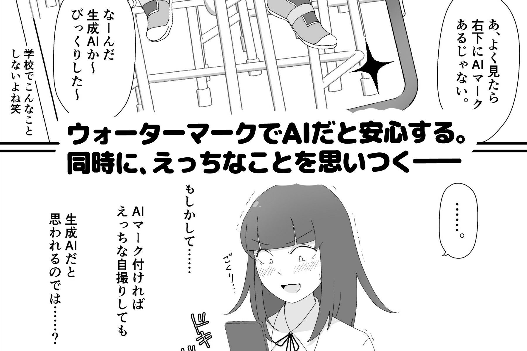 裏アカ偽装AI露出〜AIマーク付ければバレない！？〜 画像2