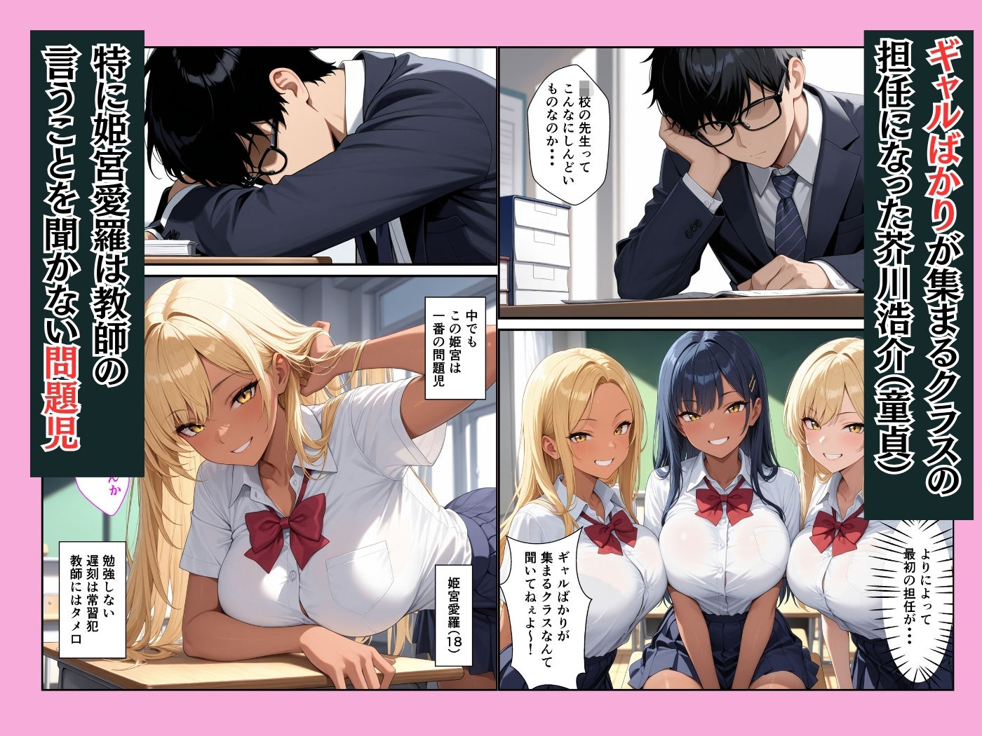 巨乳の日焼け教え子ギャル  でかチ●ポで童貞教師が性指導してセフレにする話 画像1