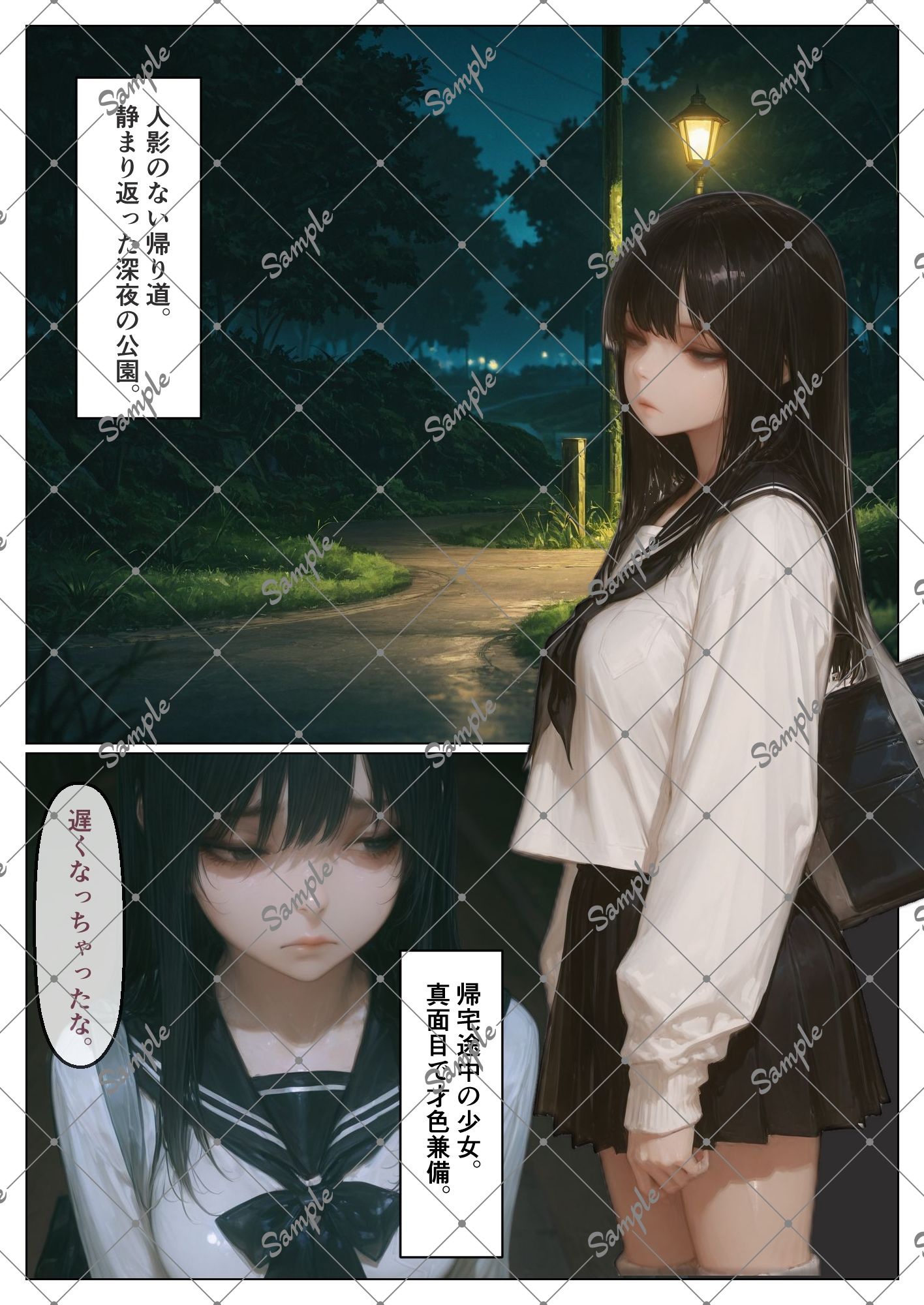 野外レ〇プ 深夜の公園で帰宅途中の少女が・・・ -絶望少女シリーズ- 画像1