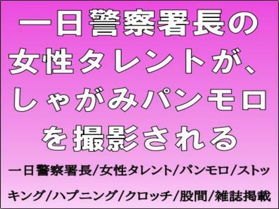 一日警察署長の女性タレントが、しゃがみパンモロを撮影されるのタイトル画像