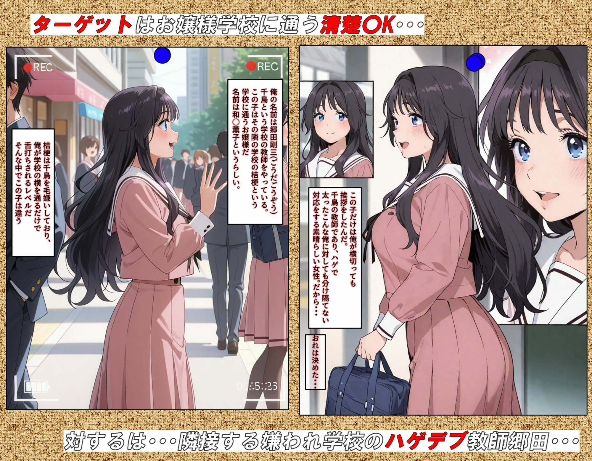 【最終完全和姦宣言01】和〇薫子  脅迫媚薬寝取られ〜ハゲデブ教師の絶倫デカチンポに媚薬お香でトロトロ発情！理性溶けてアヘイキ68回で射精16発で朝まで完堕ちNTR〜 画像1