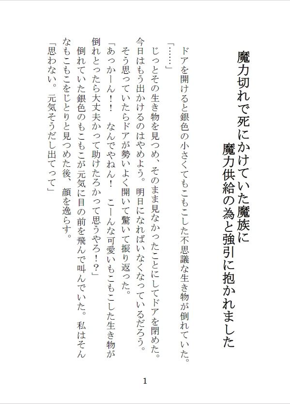魔力切れで死にかけていた魔族に魔力供給の為と強引に抱かれました 無料画像2