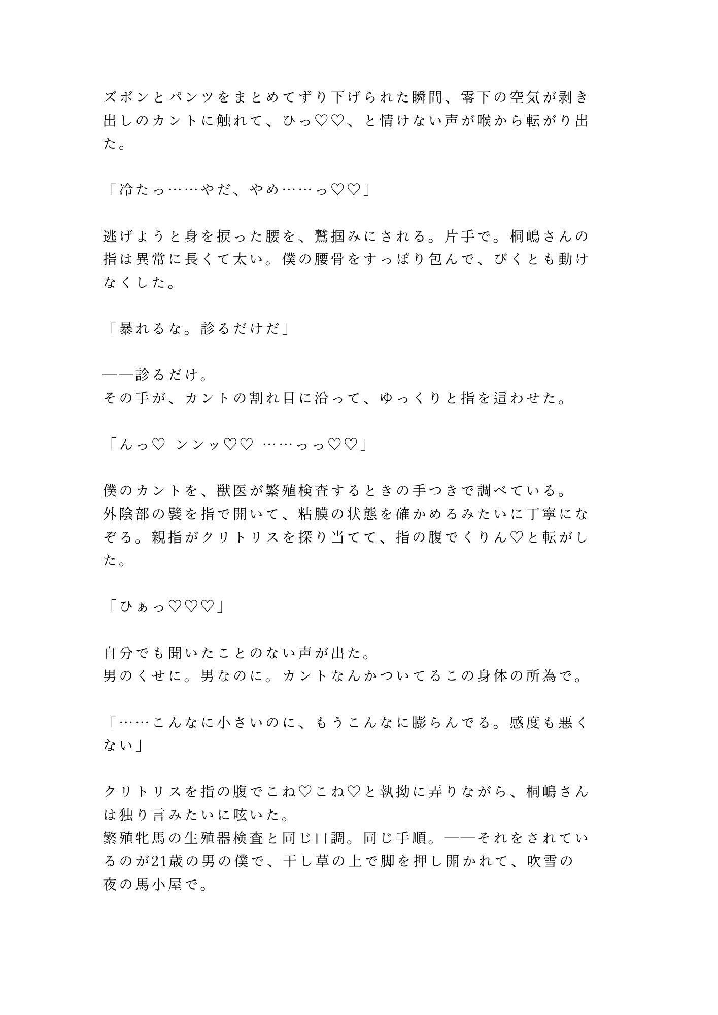 「馬より先に、お前の世話をしてやる」吹雪の北海道牧場で元獣医に干し草の上で朝まで6回種付けされたカントボーイ大学生 画像3