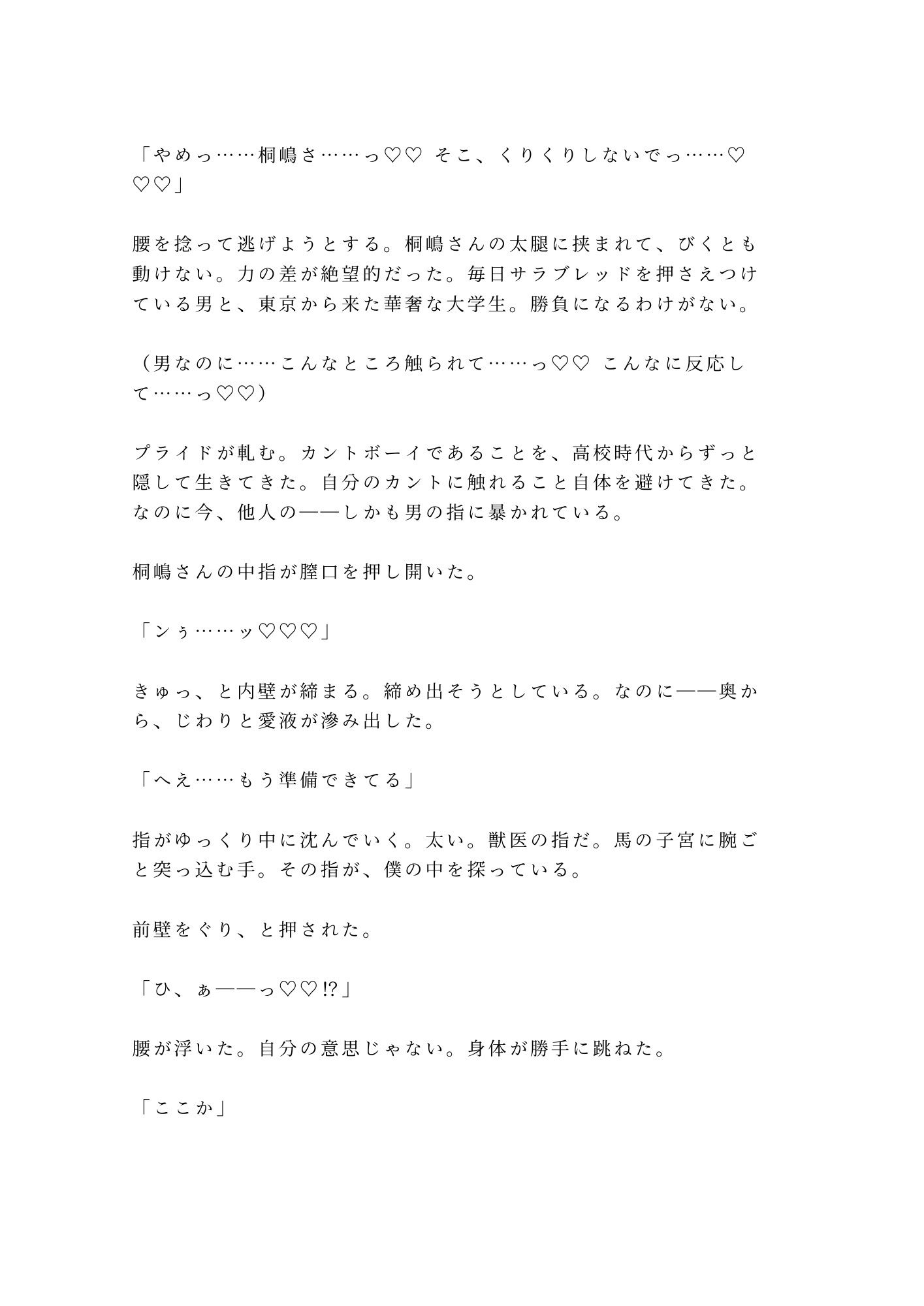 「馬より先に、お前の世話をしてやる」吹雪の北海道牧場で元獣医に干し草の上で朝まで6回種付けされたカントボーイ大学生 画像4