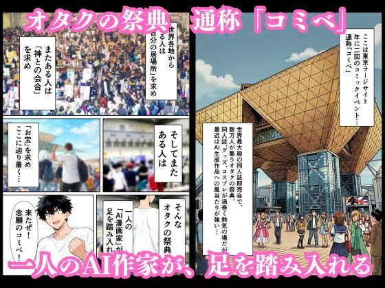 【AI生成】コミックイベント・逆転ハック！〜AI作家の俺が禁断の催●リモコンで巨乳コスプレイヤーに、アンチの目の前で発情中出し〜 画像1